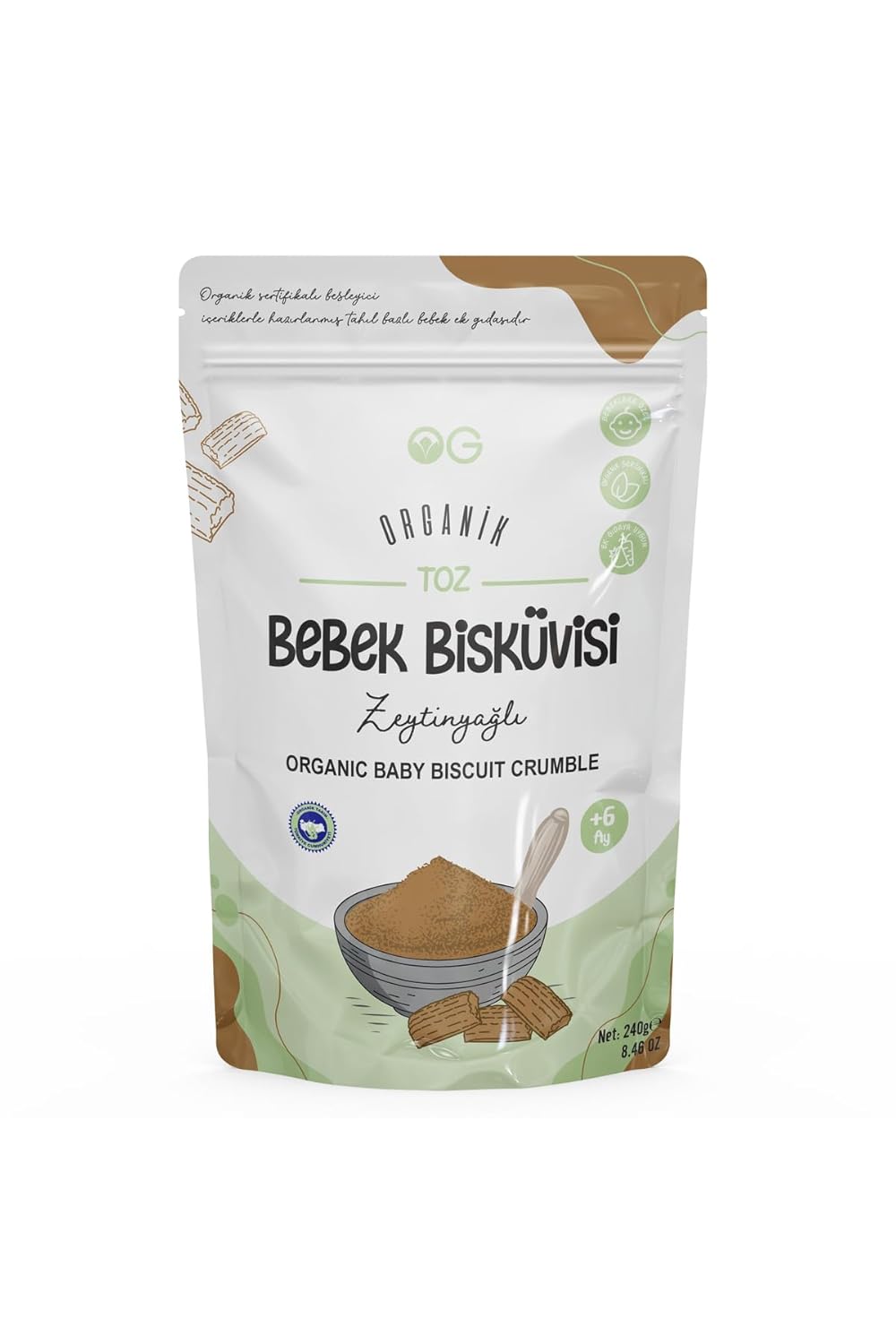 OG Organik Toz Bebek Bisküvisi 240 Gr 6+ Ay