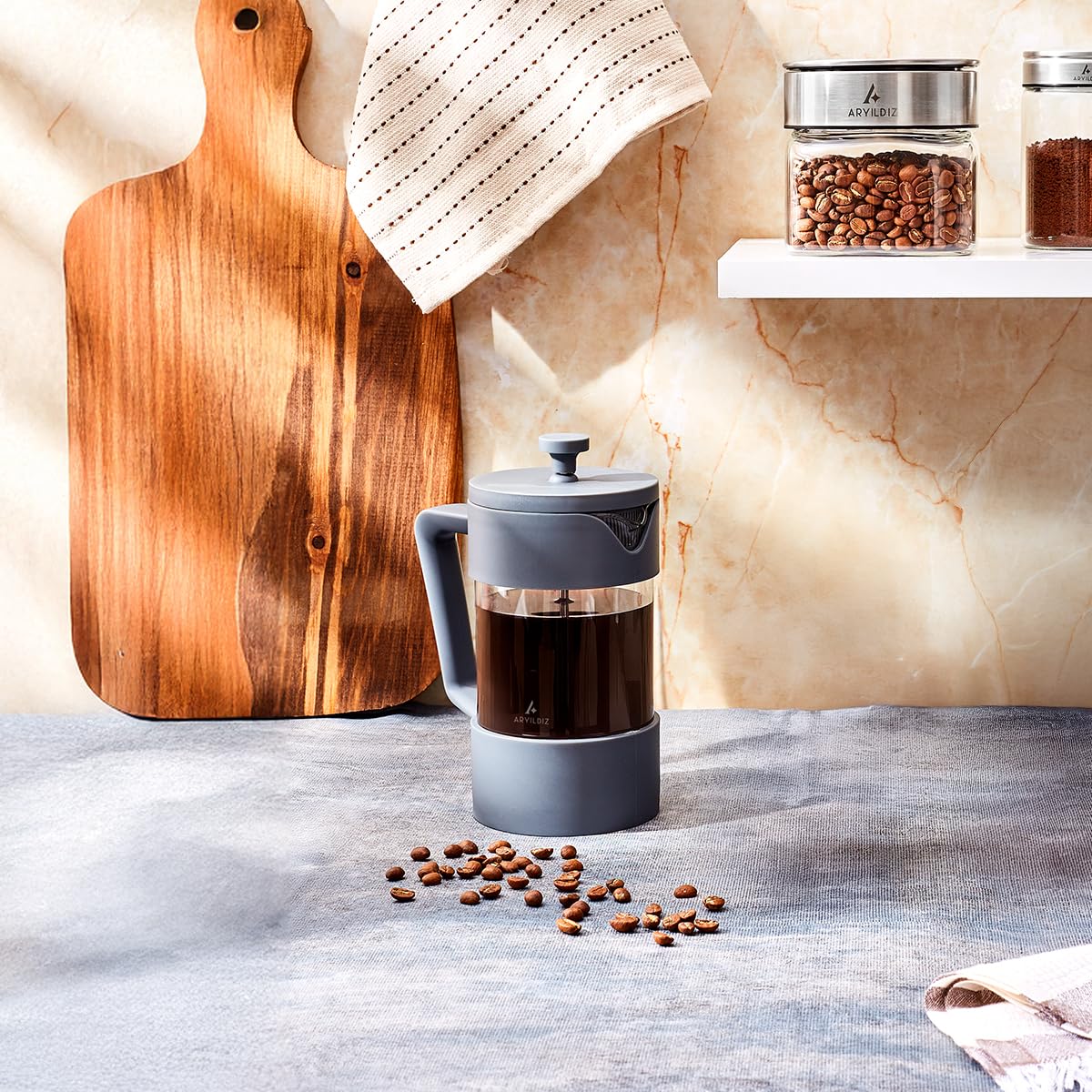 Ar Yıldız Doppio Grey French Press 600 ml