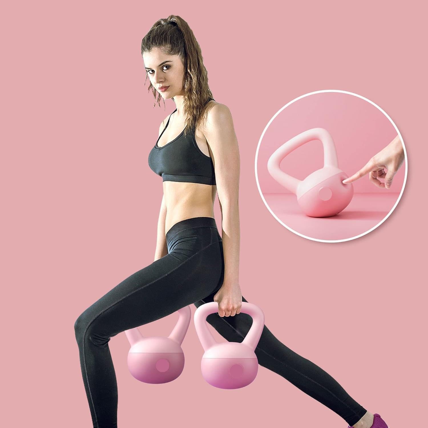 Valkyrie 4kg Soft Kettlebell Yumuşak Tabanlı Metal Kumlu Ses Yapmaz Darbeye Dayanıklı Çift El Ağırlık
