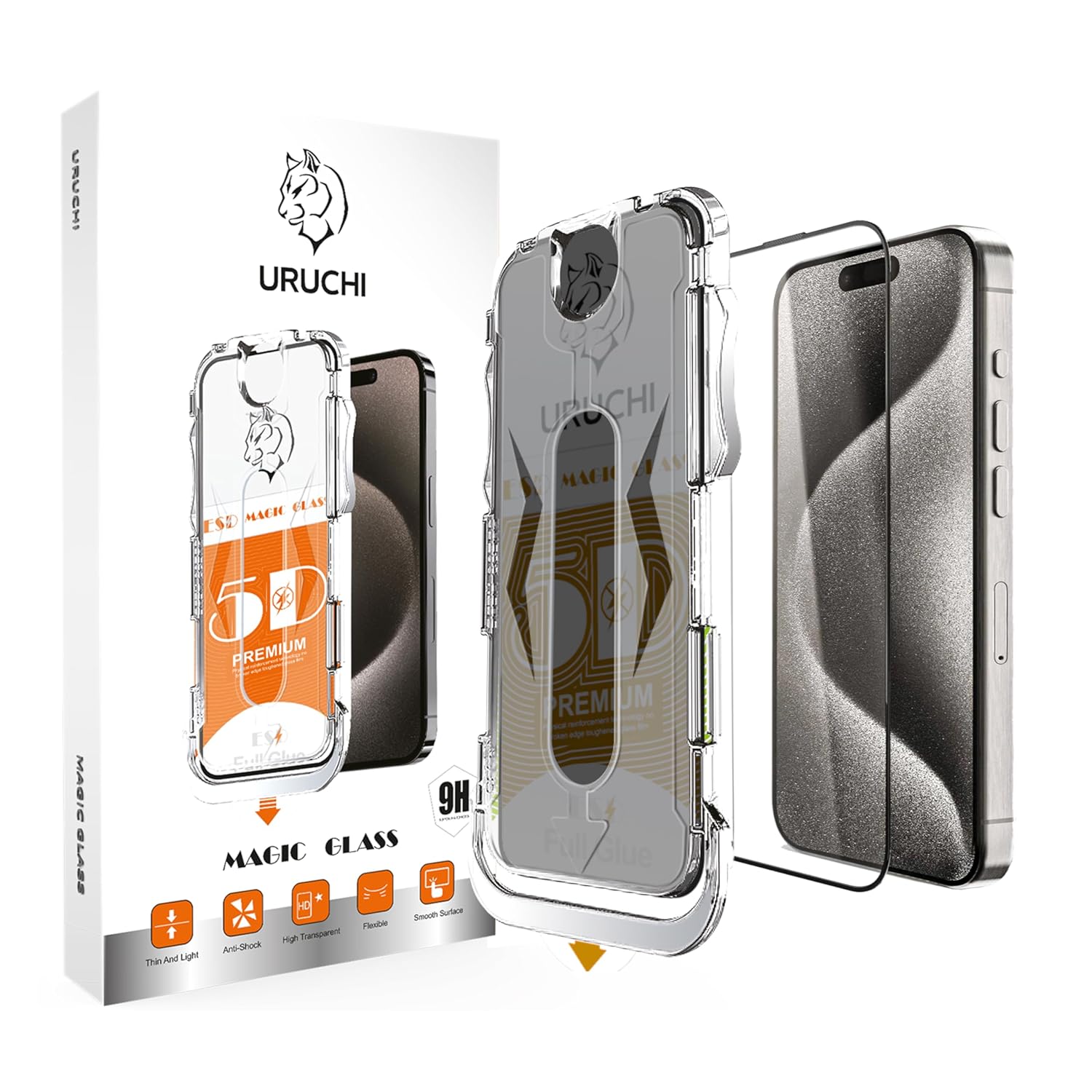 URUCHI iPhone 16 Pro Max İle Uyumlu PREMIUM Gizlilik (Privacy) Ekran Koruyucu 45° Hayalet Görünüm, Kolay Kurulum Hizalama Aparatlı, Darbelere Karşı Ekstra Güçlü ve Toz Bırakmayan Temperli Cam