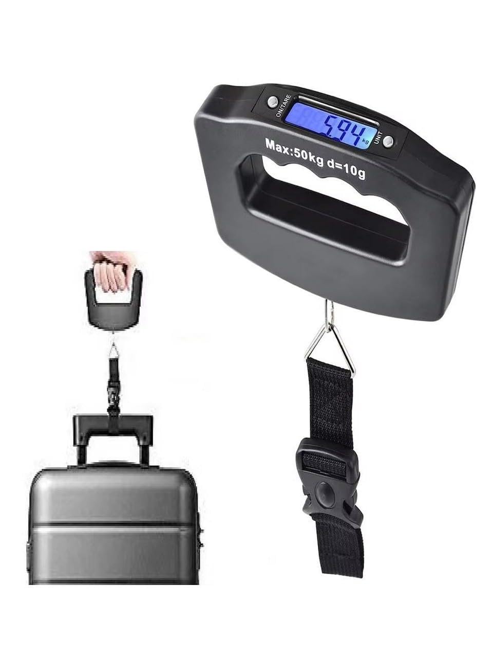 YENİ Elektronik Dijital El Tartısı Bavul Terazisi Pazar Tartısı Max 50 Kg Ölçer KG/GR Seyehat