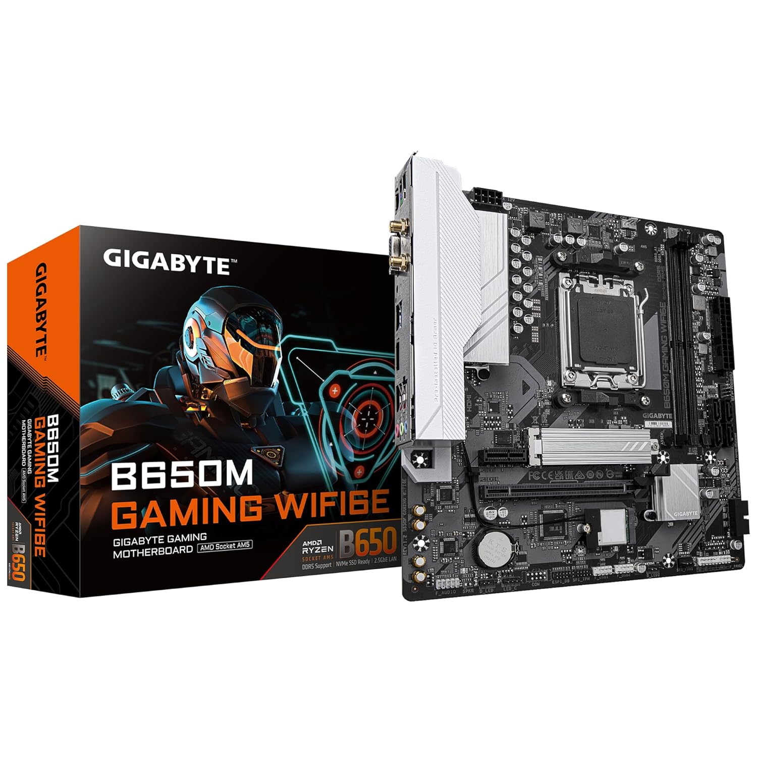 GIGABYTE B650M GAMING WIFI AM5 DDR5 6400MHz(OC) PCIe 4.0 M.2 NVMe WiFi 6E Gigabit LAN mATX Anakart