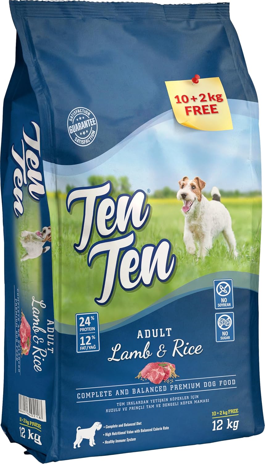 Ten Ten Kuzu Etli Yetişkin Köpek Maması 10+2 KG
