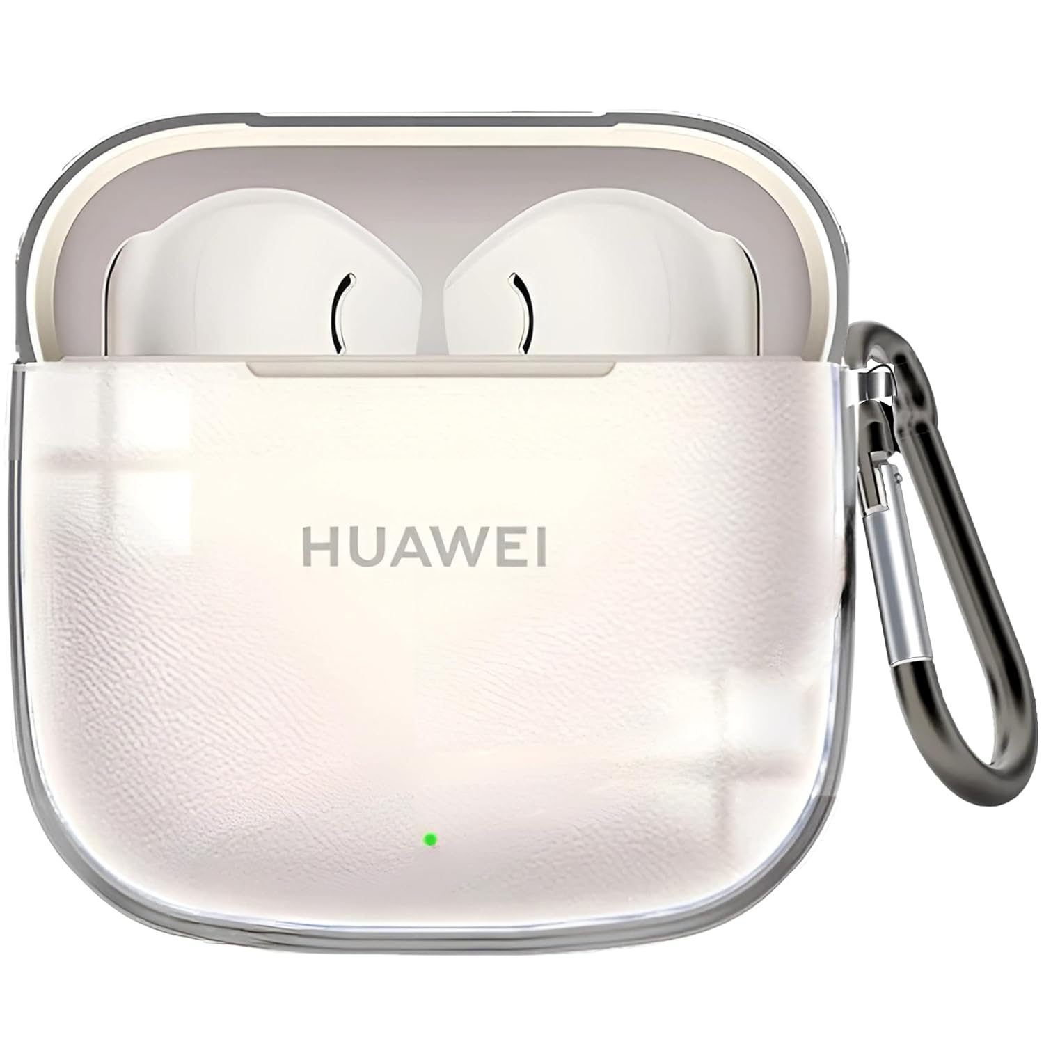 Rongep Huawei FreeBuds SE 3 İçin Şeffaf Kulaklık Kılıfı Darbeye Çizilmeye ve Sararmaya Karşı Dirençli Parmak İzi Tutmayan Taşıma Askılı TPU Silikon Koruyucu