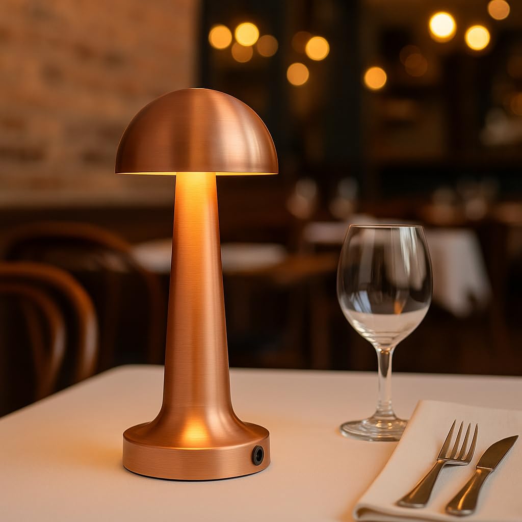 Elektrikürünleri Şarjlı Dokunmatik Masa Lambası Forest Rose | 3 Renk Modu | Dimmerli Taşınabilir Şarjlı Lamba | USB Şarjlı Cafe Restoran Masa Lambası | Şık ve Kompakt Tasarım