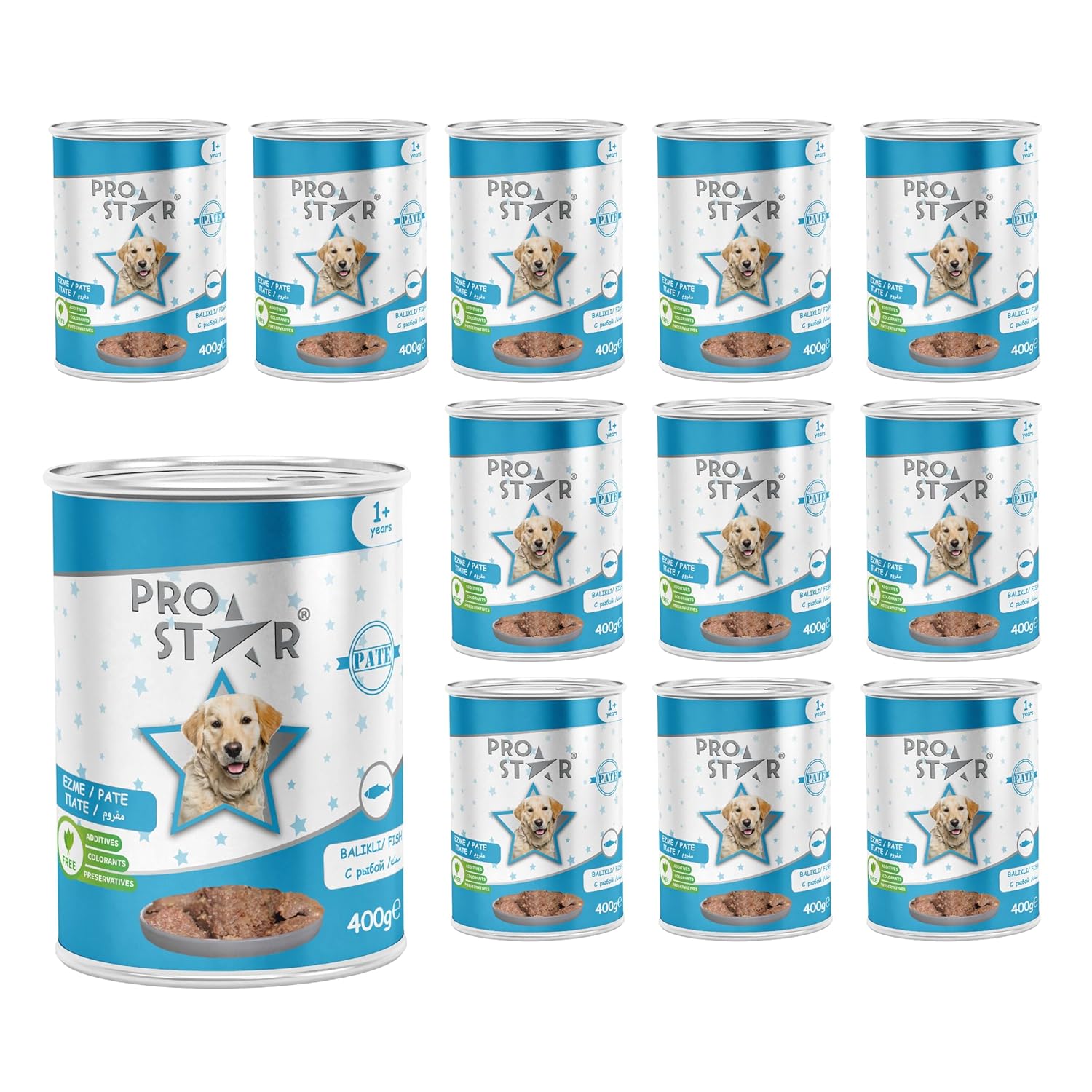 Prostar Yetişkin Köpek Balıklı Pate 400 Yaş Mama Gr x 12 adet