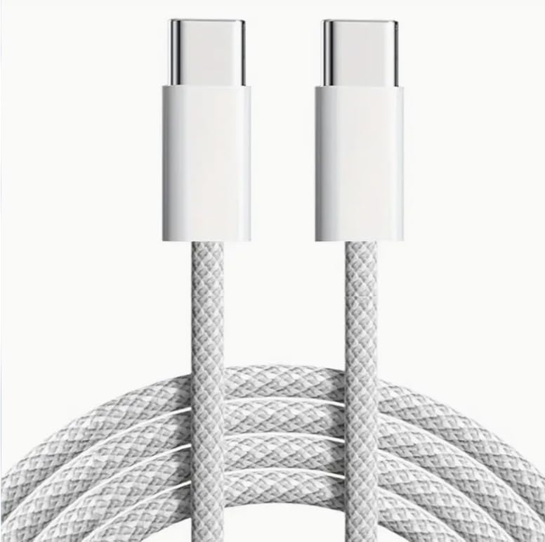 Sirius 60W İki Ucu Type-C Örgü Kablo, 1 Metre, Hızlı Şarj ve Veri Aktarımı, Dayanıklı ve Uzun Ömürlü Tasarım, Laptop ve Telefon Uyumlu, Beyaz
