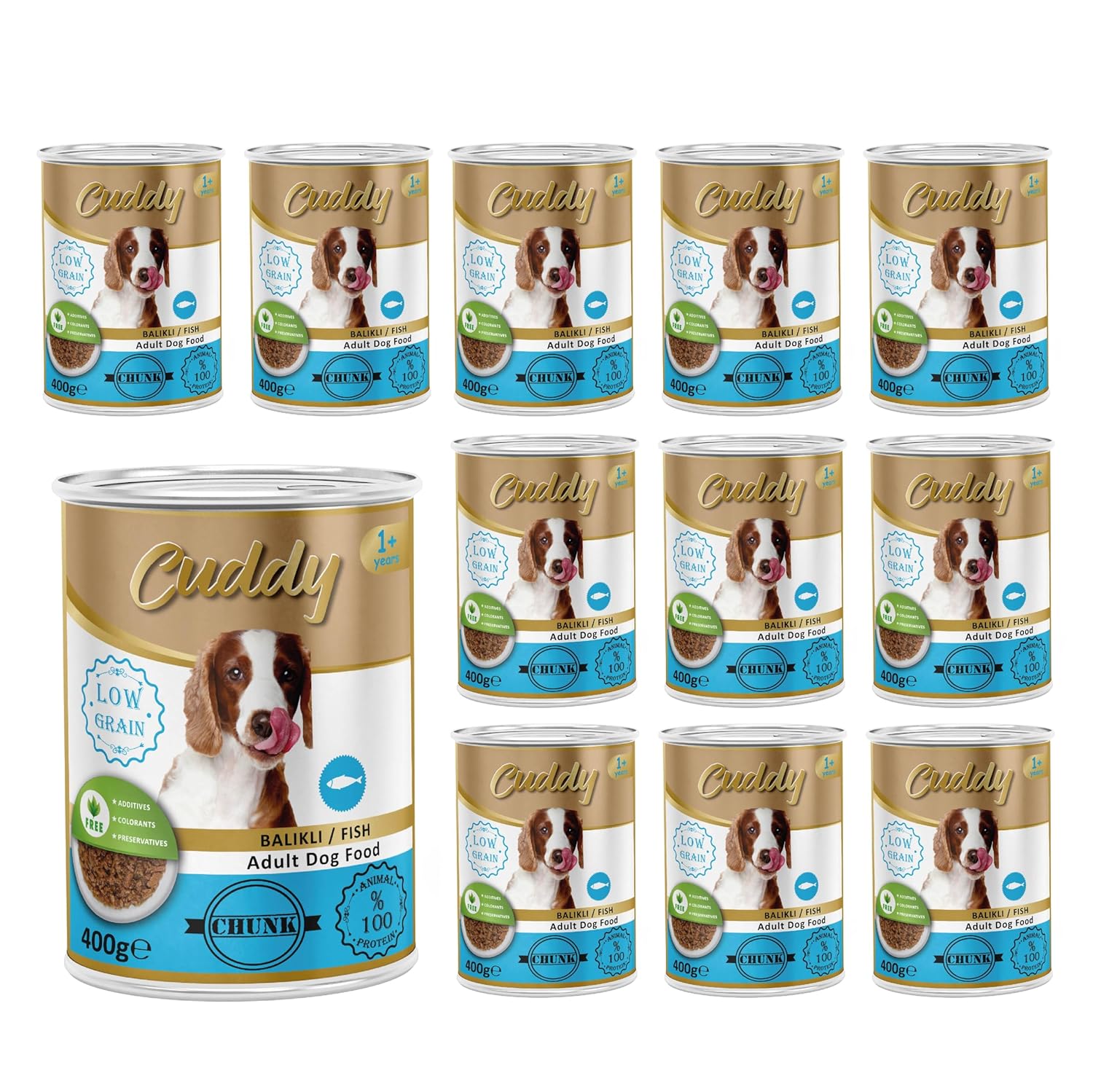 Cuddy Yetişkin Köpek Balıklı ve Jöleli Konserve Mama 400 Gr x 12 adet