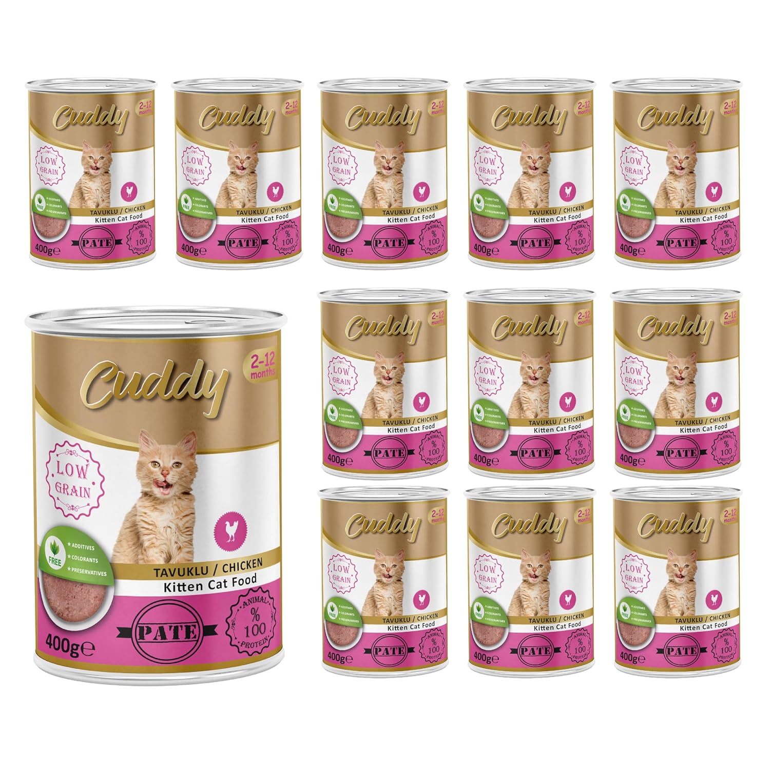 Cuddy Yavru Kedi Tavuklu Pate Yaş Mama 400 Gr x 12 adet