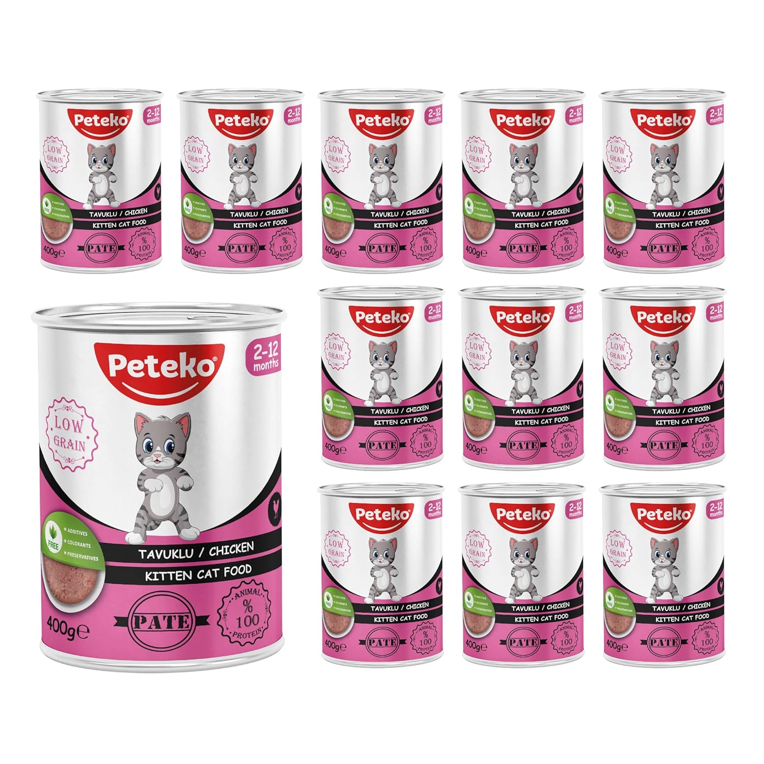Peteko Yavru Kedi Tavuklu Pate 400 Gr x 12 adet