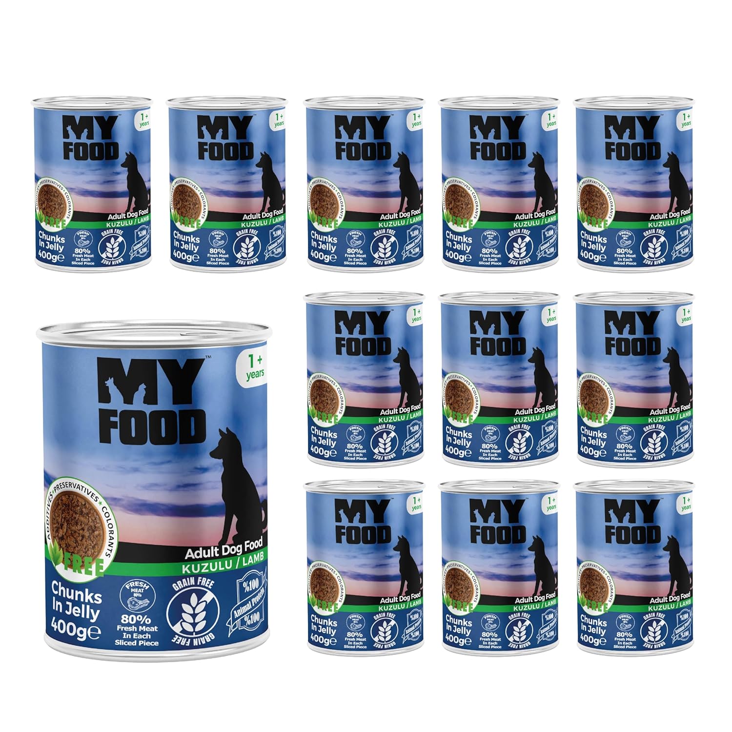 Myfood Yetişkin Köpek Kuzulu ve Jöleli Konserve Mama 400 Gr x 12 adet