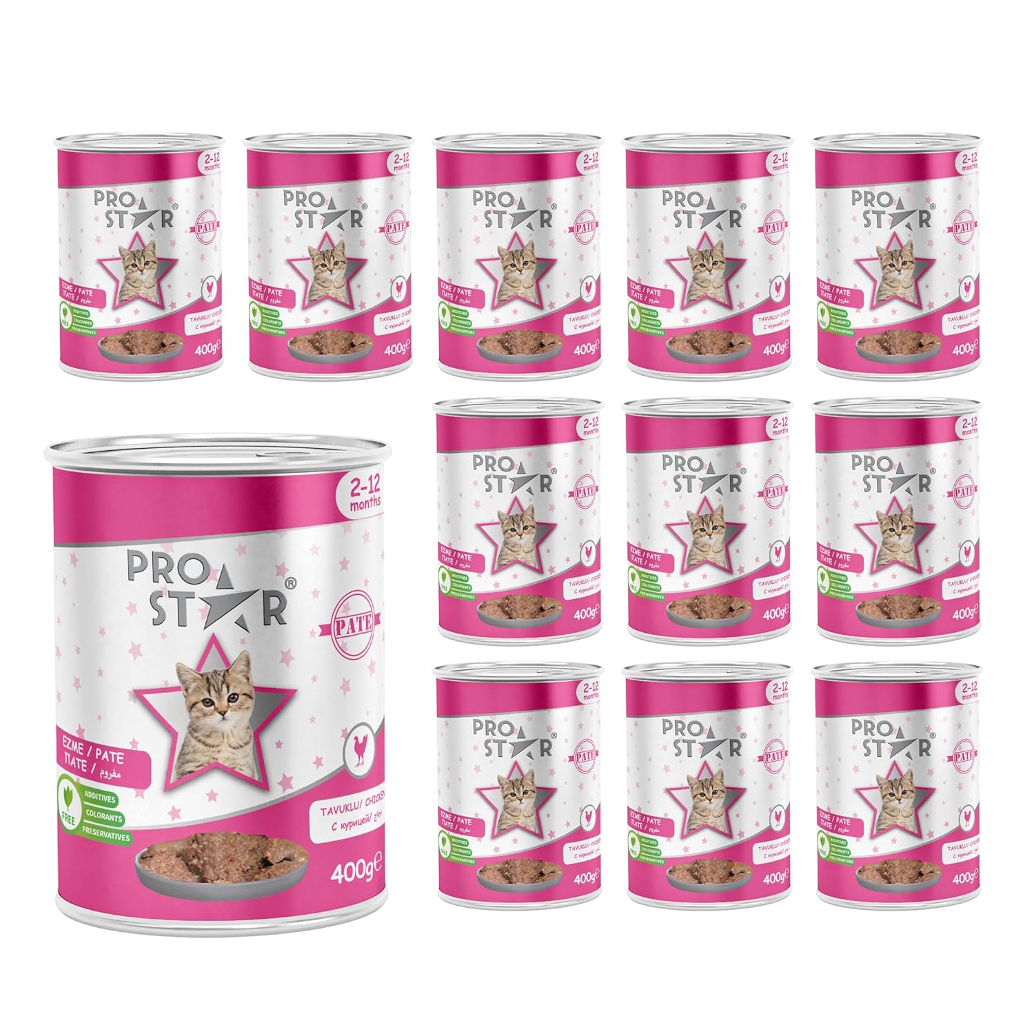 Prostar Yavru Kedi Tavuklu Pate 400 Gr x 12 adet