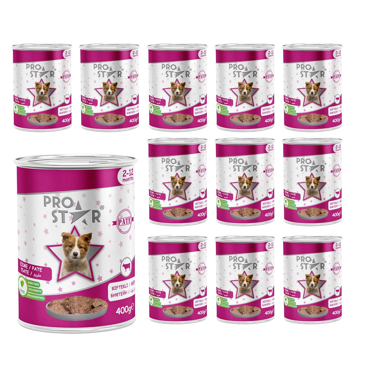 Prostar Yavru Köpek Biftekli Pate 400 Gr x 12 adet