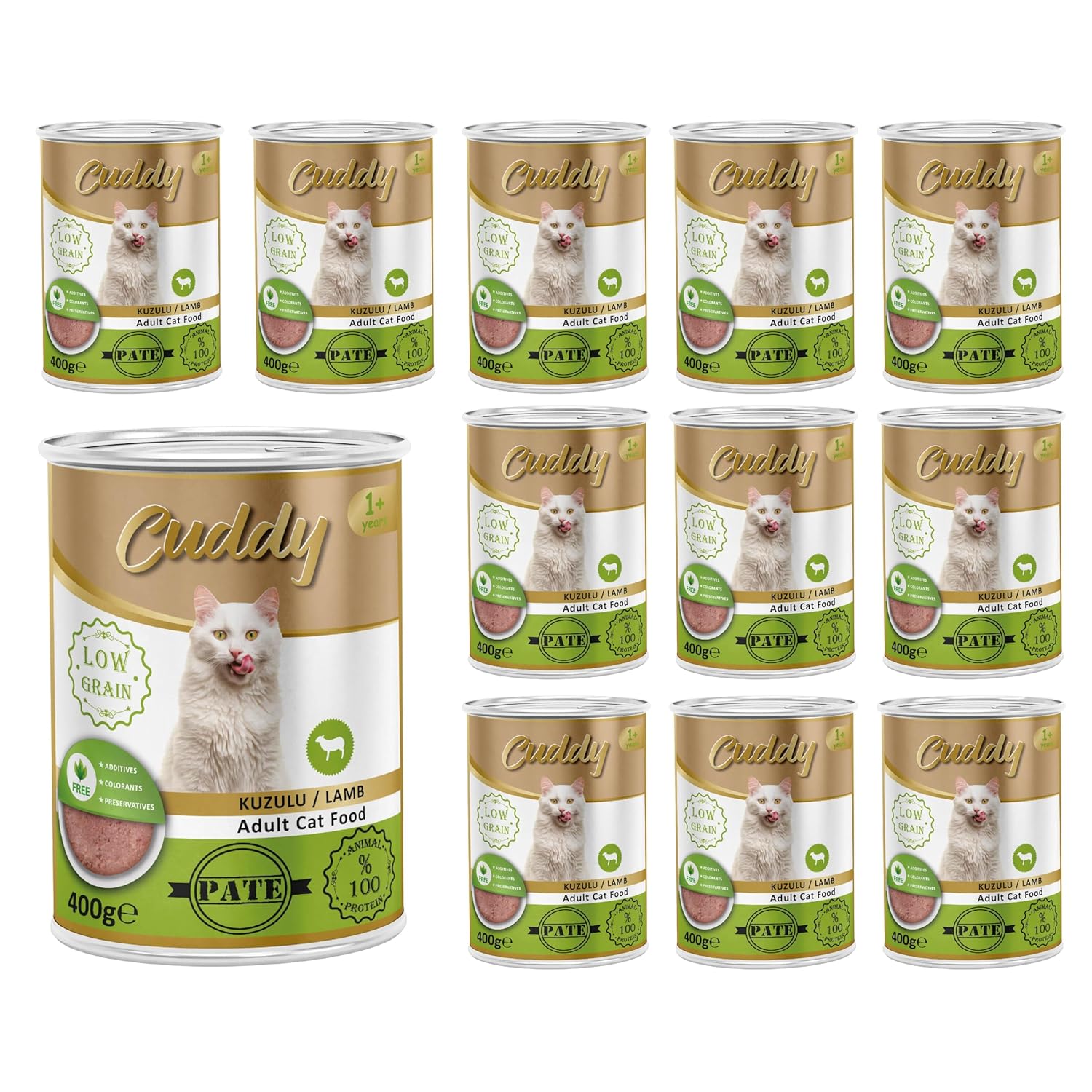 Cuddy Yetişkin Kedi Kuzulu Pate 400 Gr x 12 adet