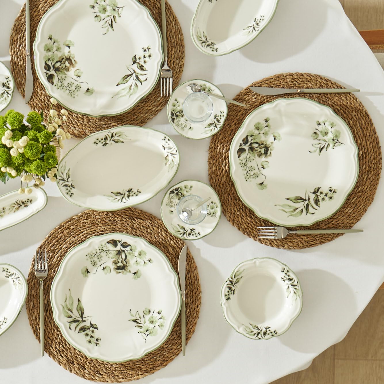 Bella Maison Julia Stoneware 26 Parça 6 Kişilik Kahvaltı Takımı Yeşil