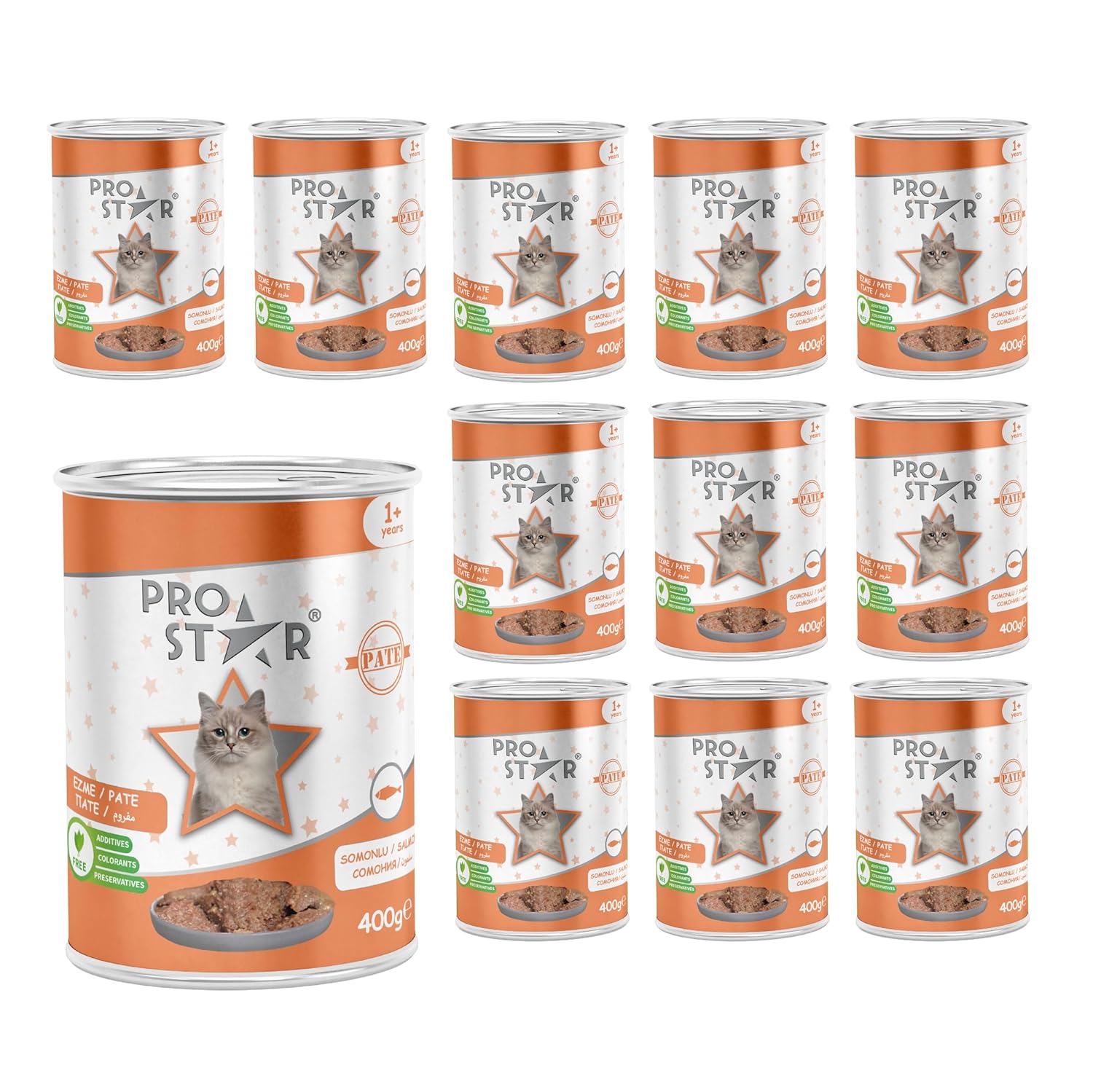 Prostar Yetişkin Kedi Somonlu Pate Yaş Mama 400 Gr x 12 adet