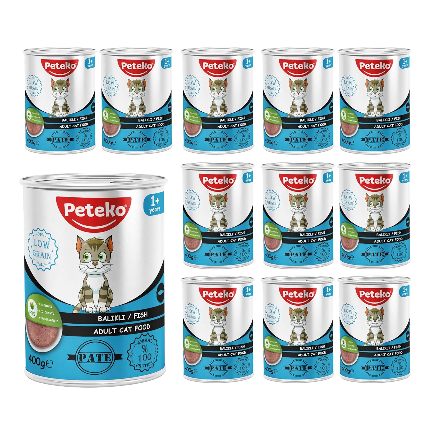 Peteko Yetişkin Kedi Balıklı Pate 400 Gr x 12 adet