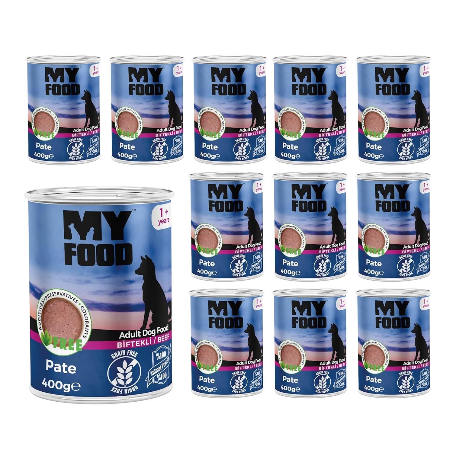Myfood Yetişkin Köpek Biftekli Pate 400 Gr x 12 adet