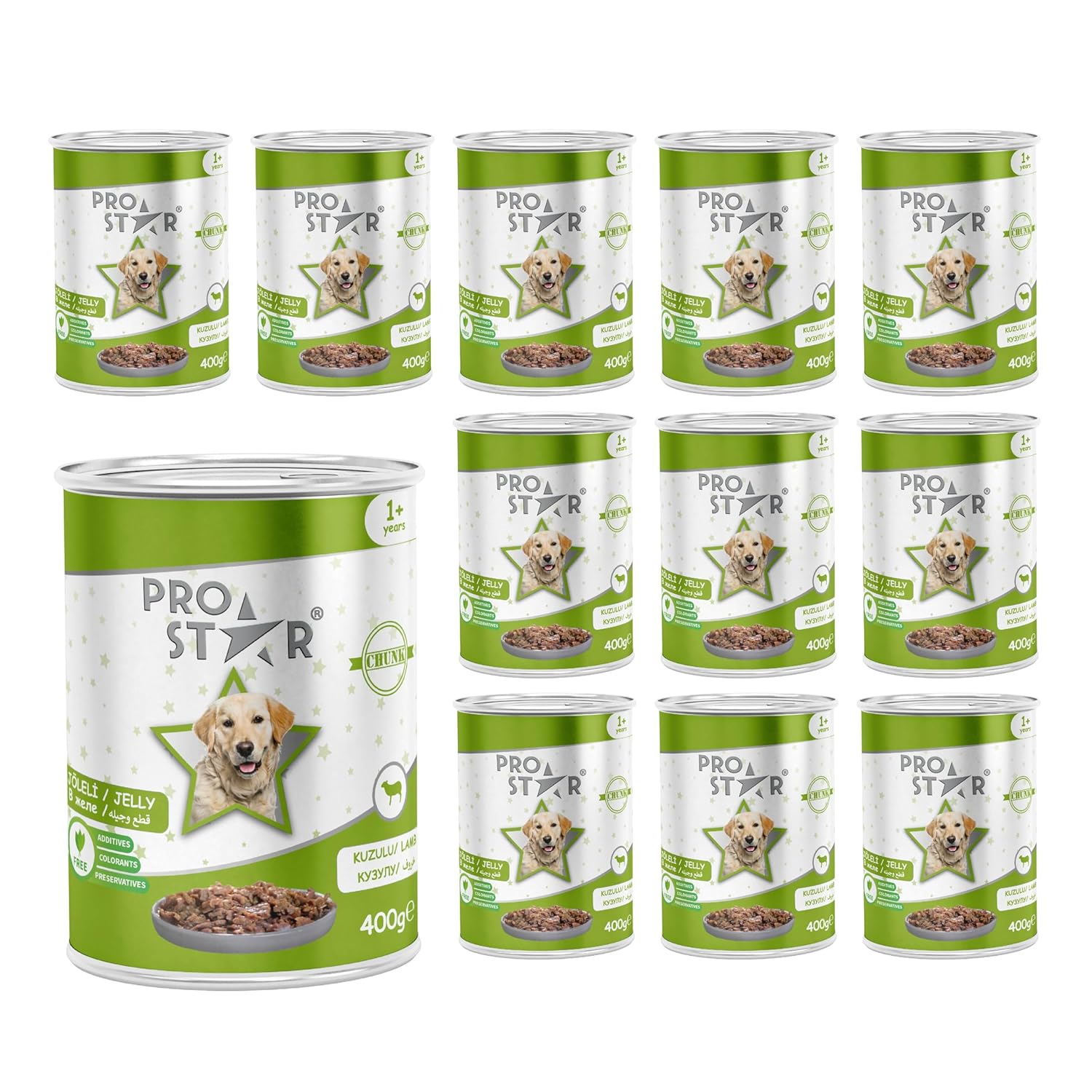 Prostar Yetişkin Köpek Kuzulu ve Jöleli Konserve Mama 400 Gr x 12 adet