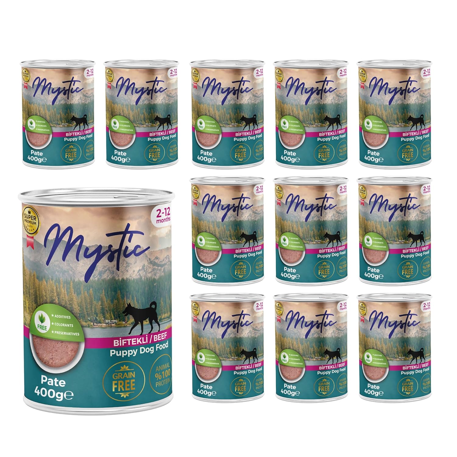 Mystic Yavru Köpek Biftekli Pate 400 Gr x 12 adet