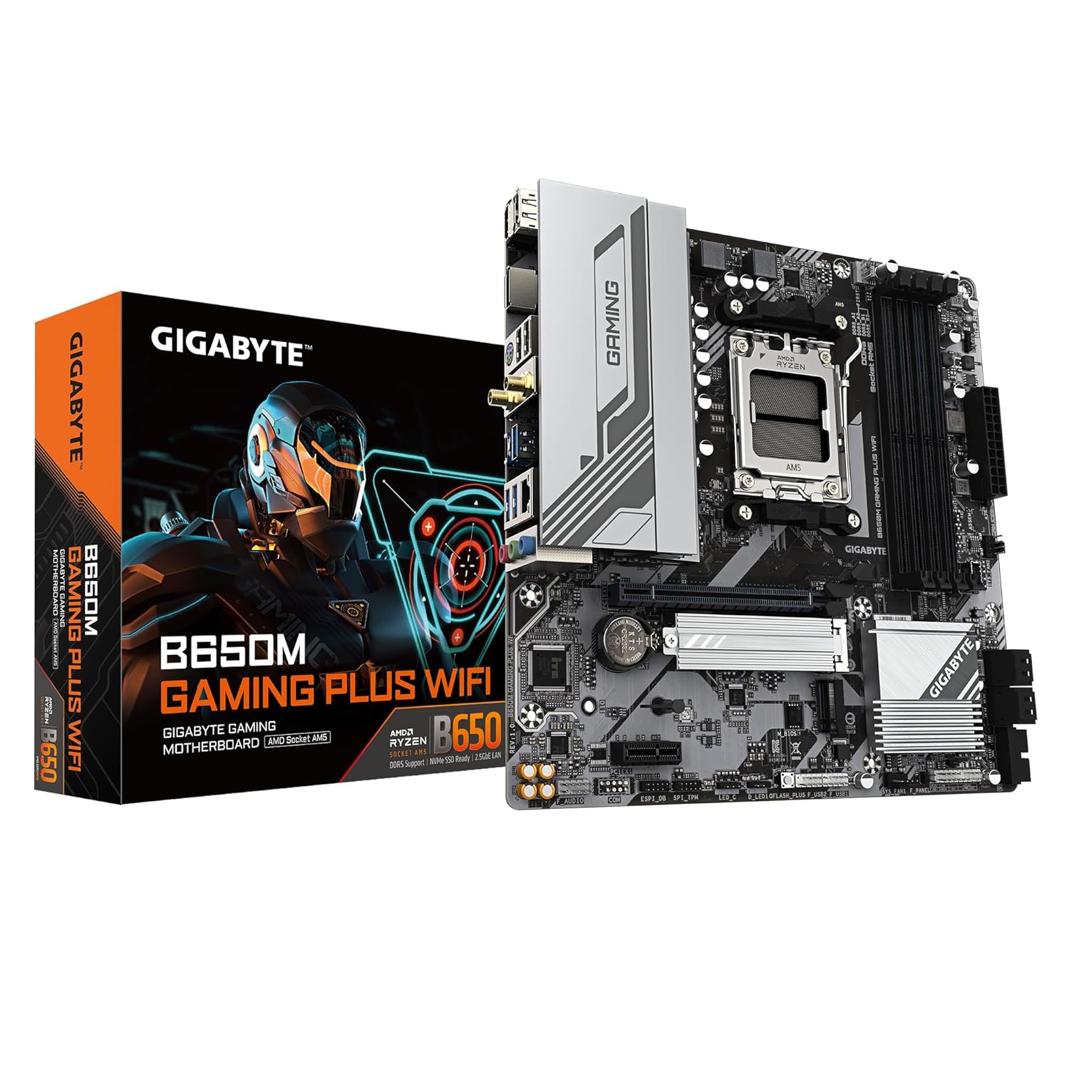GIGABYTE B650M GAMING PLUS WIFI AM5 DDR5 6400MHz(OC) PCIe 4.0 M.2 NVMe WiFi Gigabit LAN mATX Gaming Anakart