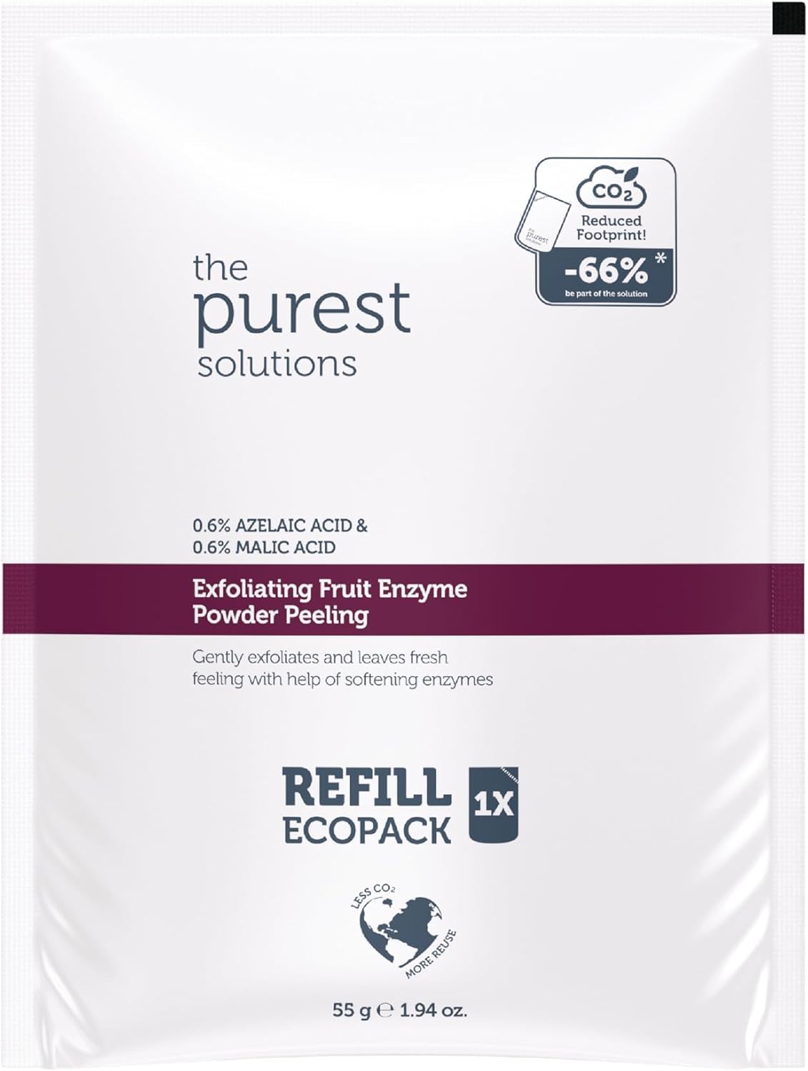The Purest Solutions Refill Ekolojik Yedek Paket Exfoliating Fruit Enzyme Powder Peeling Refill Ecopack