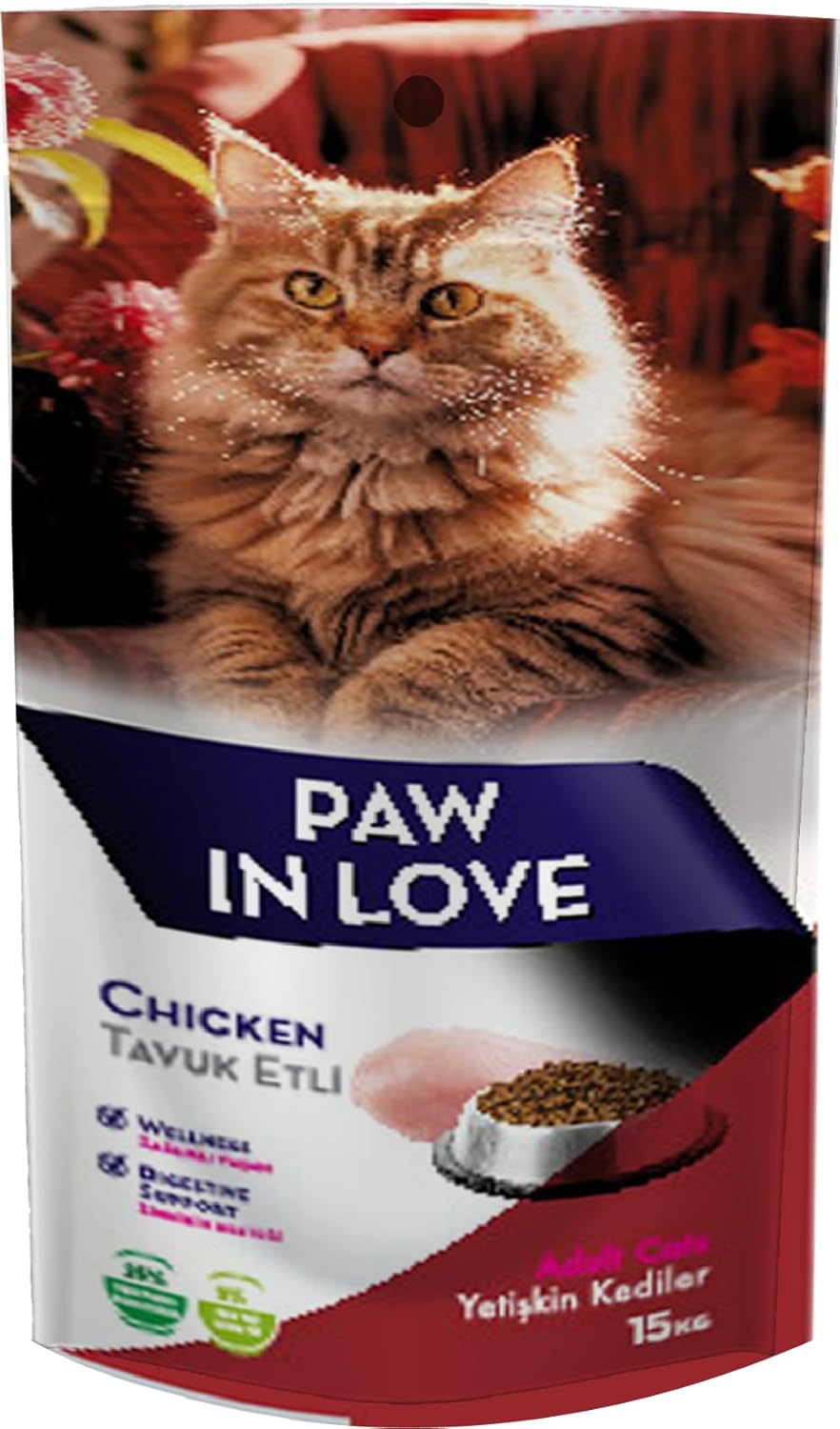 PAW IN LOVE TAVUKLU YETİŞKİN KEDİ MAMASI 15 KG