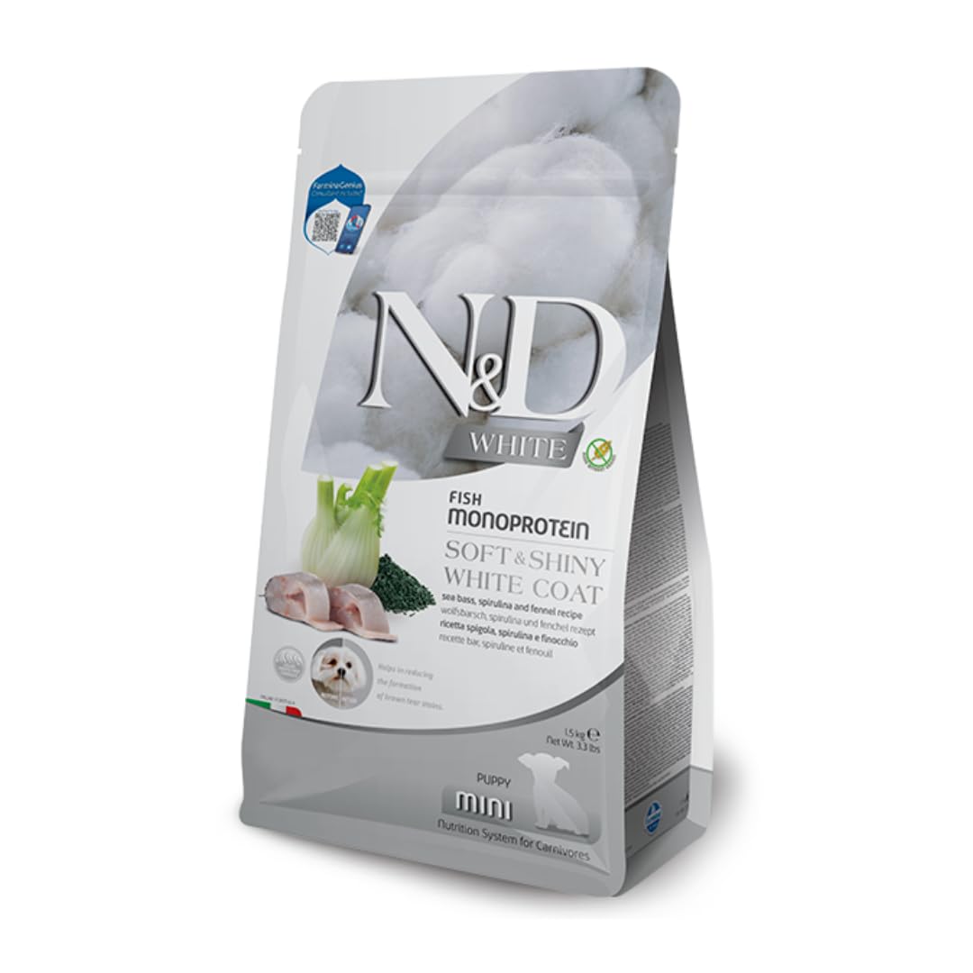 N&D White Balıklı Spirulinalı Küçük Irk Yavru Köpek Maması 1,5 Kg