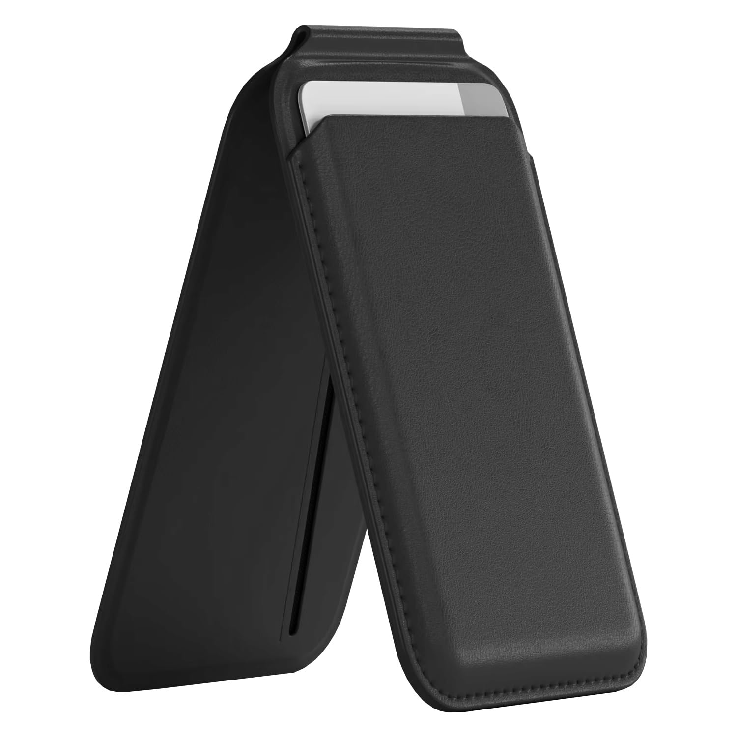 Buff WalletMag 2.0 iPhone için MagSafe Özellikli 4 Kartlı Katlanabilir Stantlı Manyetik Deri Cüzdan (Siyah)