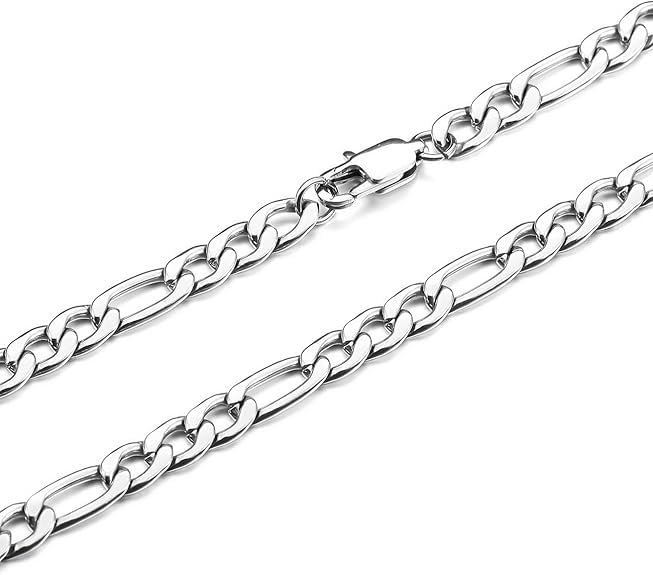 AEE® Erkek Kolye Bileklik Seti - Paslanmaz Çelik - 60cm 4mm - Şavin Kuşgözü Unisex Kadın Kolye Bileklik