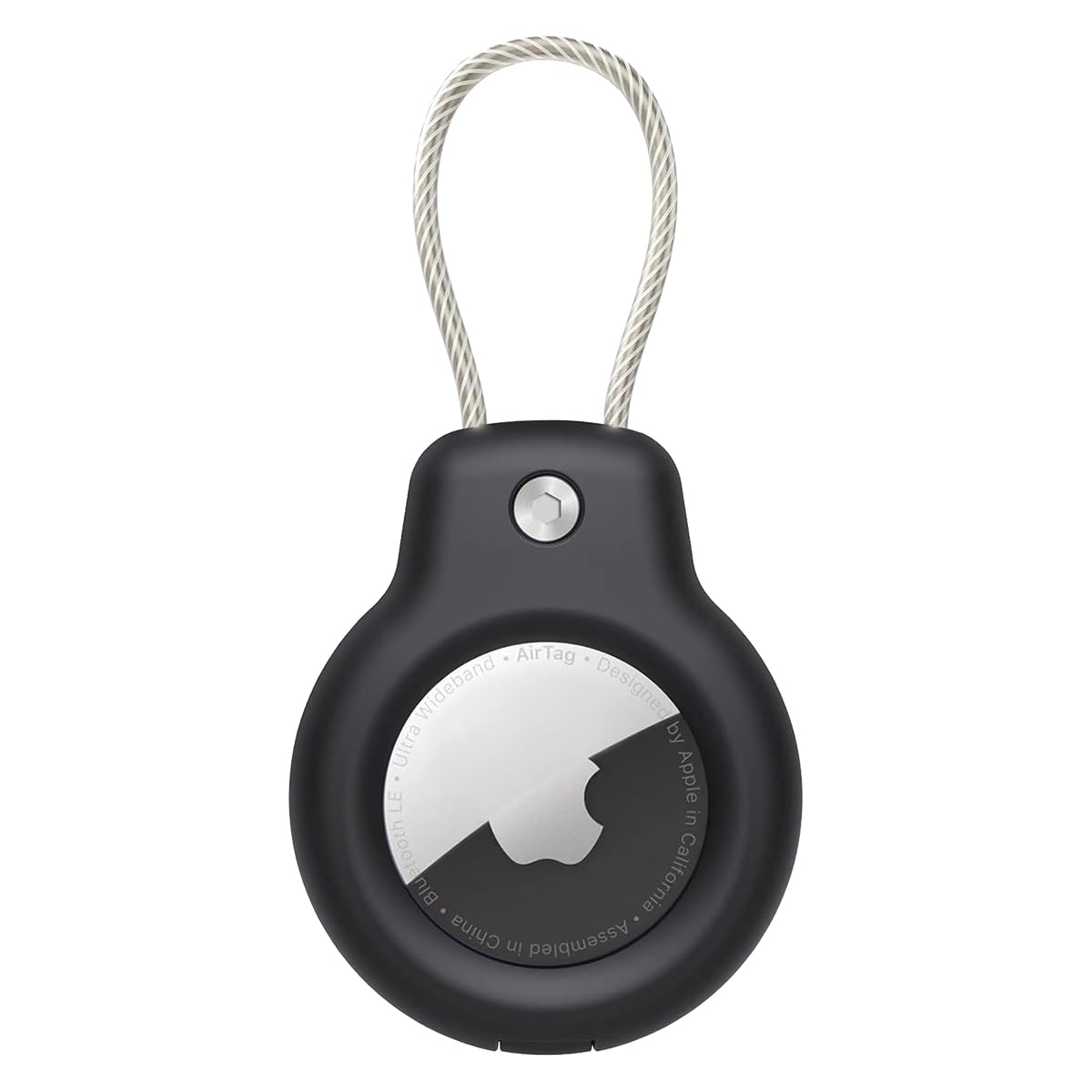 Buff TagSafe Rope Steel Taşınabilir Anahtarlık Kaybolmaya Karşı Güvenli Metal Halat ile Asılabilir AirTag Kılıf