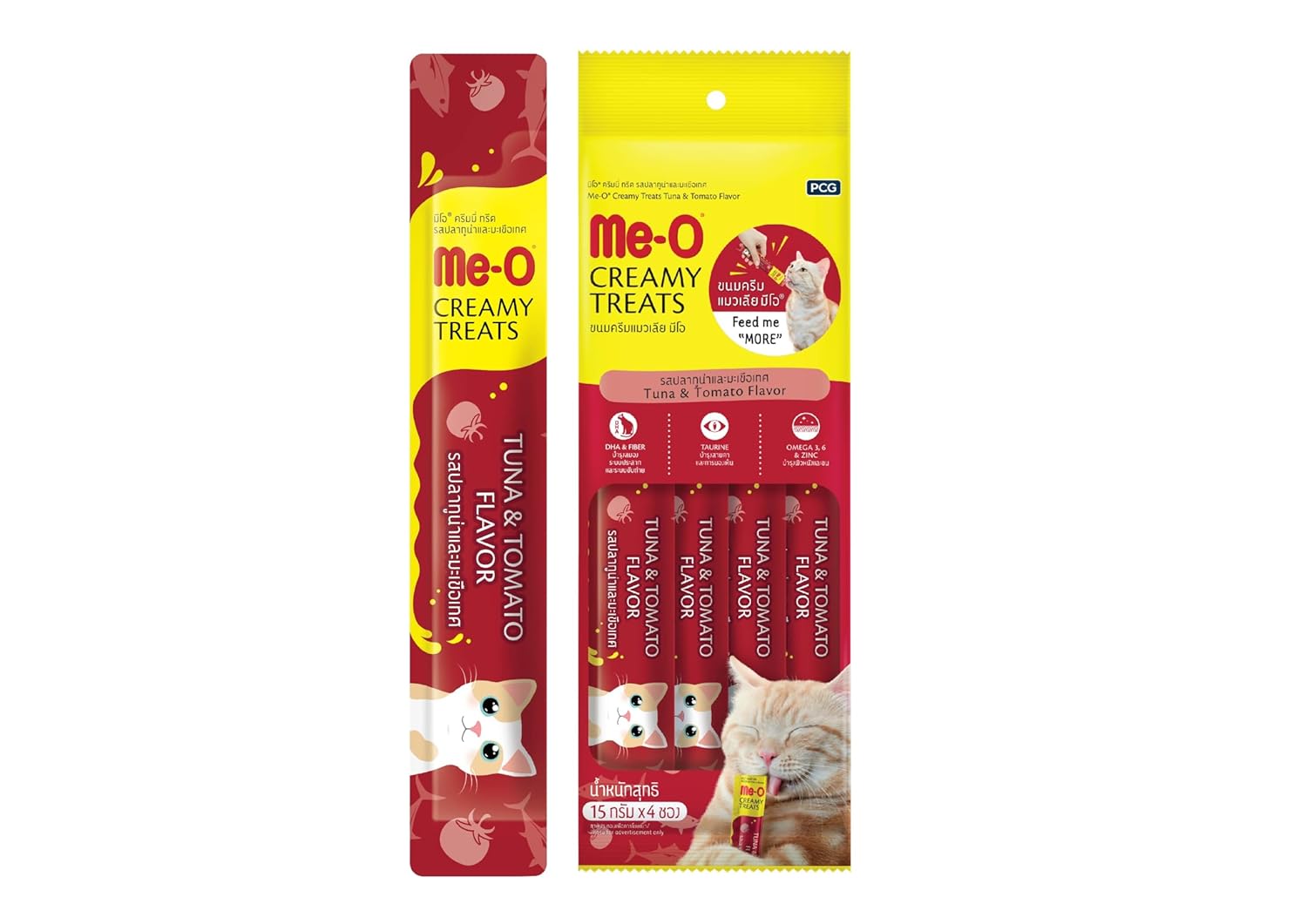 Me-O Creamy Treat Ton Balığı & Domates, 15 gr x 4