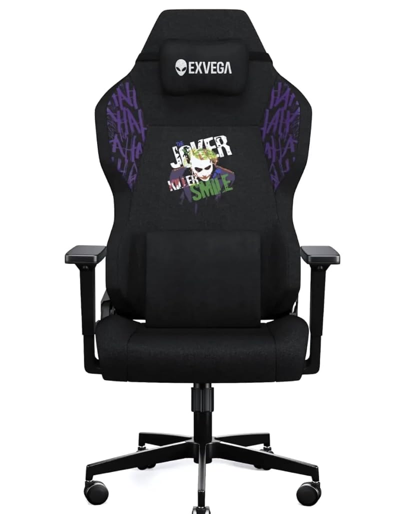 EXVEGA Andromeda 2025 Masajlı Oyuncu Koltuğu Dokuma Kumaş (Joker Killer Smile)