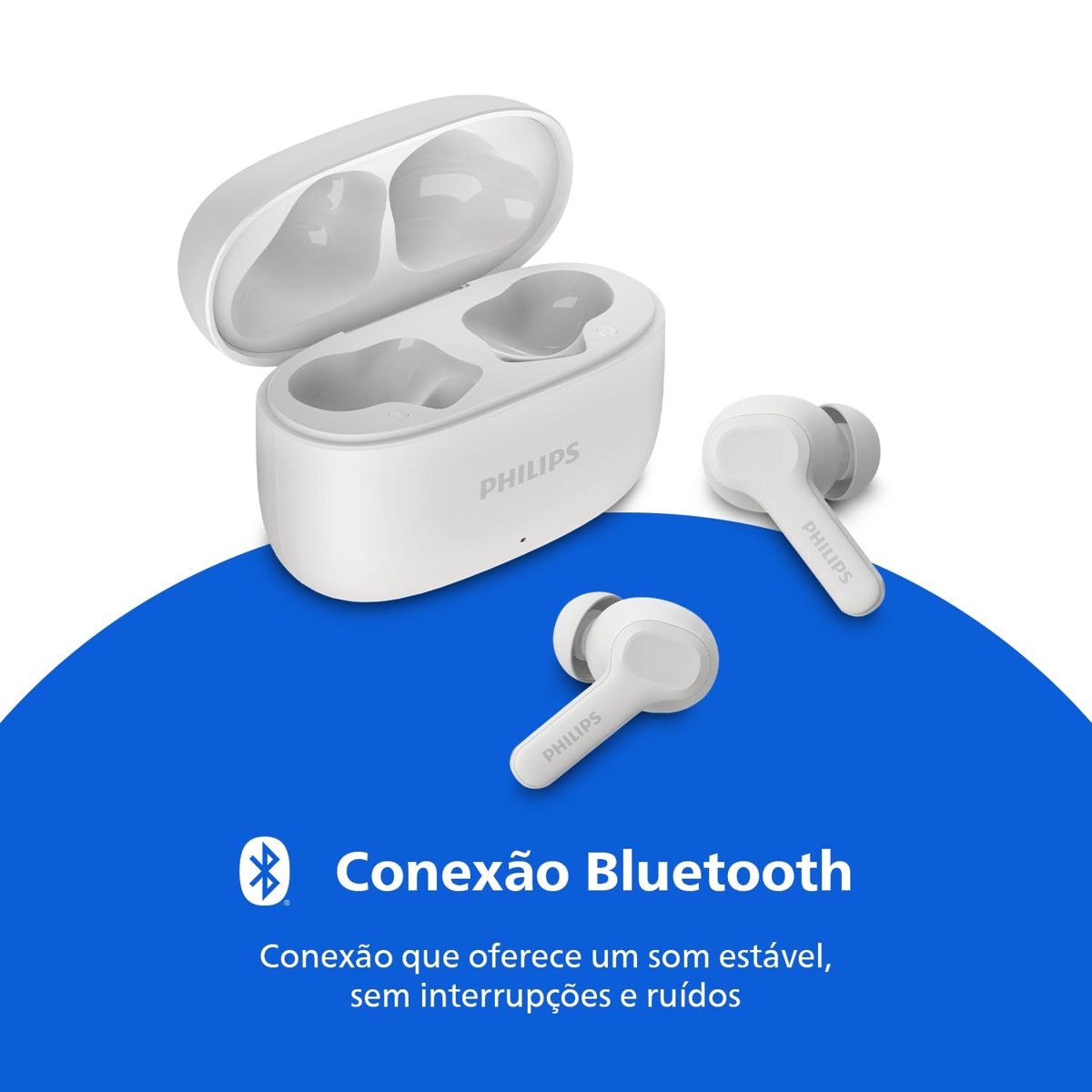 TWS Kablosuz Bluetooth Kulaklık, Mikrofonlu, Bar Tasarımlı, IPX4 ve 24 Saatlik Toplam Güç Kaynağı, Beyaz TAT1109WT/00