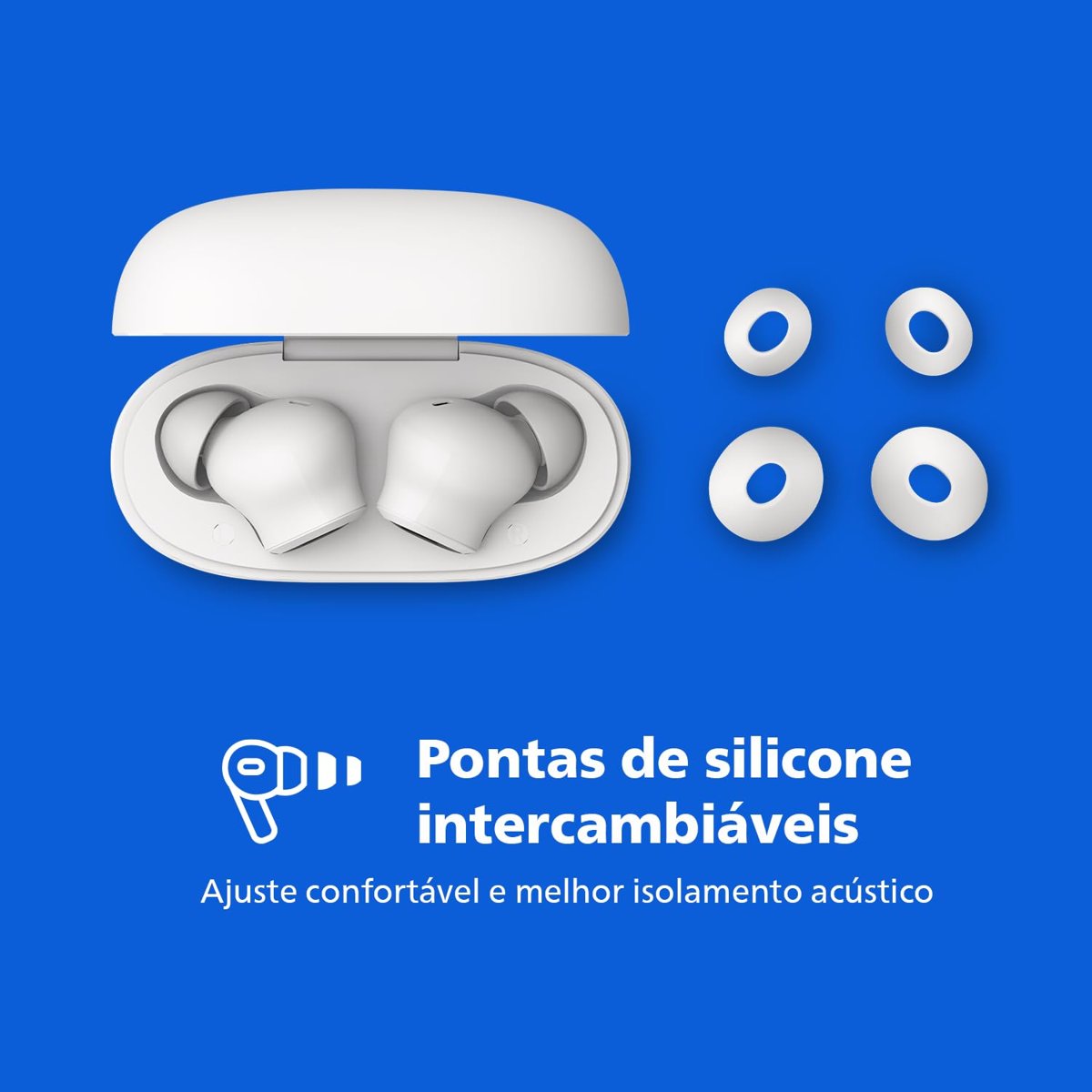 TWS Kablosuz Bluetooth Kulaklık, Mikrofonlu, Bar Tasarımlı, IPX4 ve 24 Saatlik Toplam Güç Kaynağı, Beyaz TAT1109WT/00