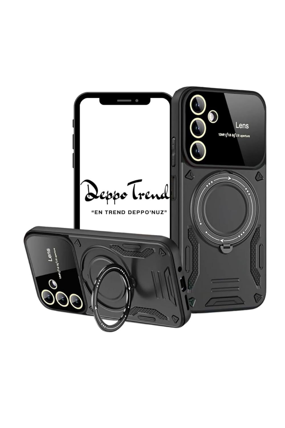 Deppo Trend Samsung Galaxy A55 için Magsafe ile Uyumlu Kılıf Kamera Korumalı Açılıp Kapanabilen Dikey ve Yatay Standlı 360 Derece Dönebilen Stand Darbelere Dayanıklı Koruyucu Renkli Tank Kapak