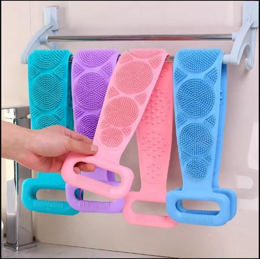 Çift Taraflı Banyo Hamam Lifi, Silikon Masajlı, Yumuşak Duş Lifi, Banyo Kesesi,