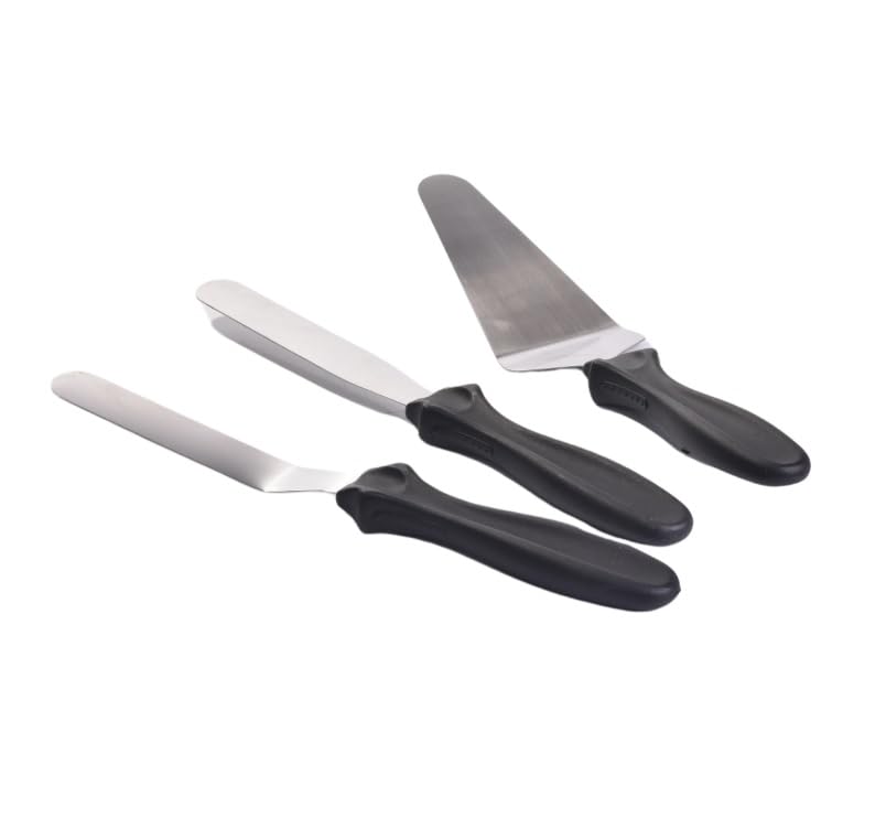 MyBru Paslanmaz Çelik Kaymaz Saplı 3'lü Spatula Seti