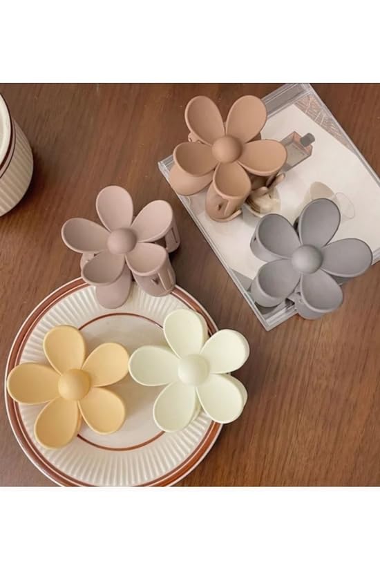 Kadın 5'li Papatya Toka Seti, Lastik Toka Seti, Toka Organizer, Toka, Kız Çocuk Toka, Kadife Toka 5'lü Set