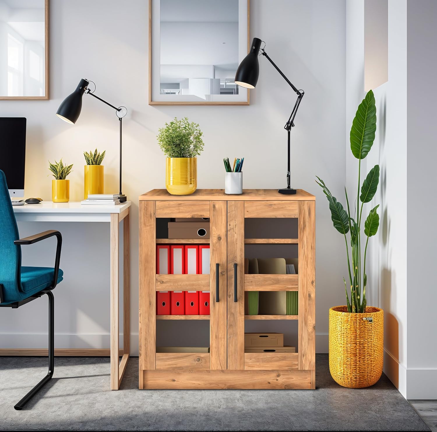 Dsd104-c 2 Cam Kapaklı Ceviz Dosya Dolabı