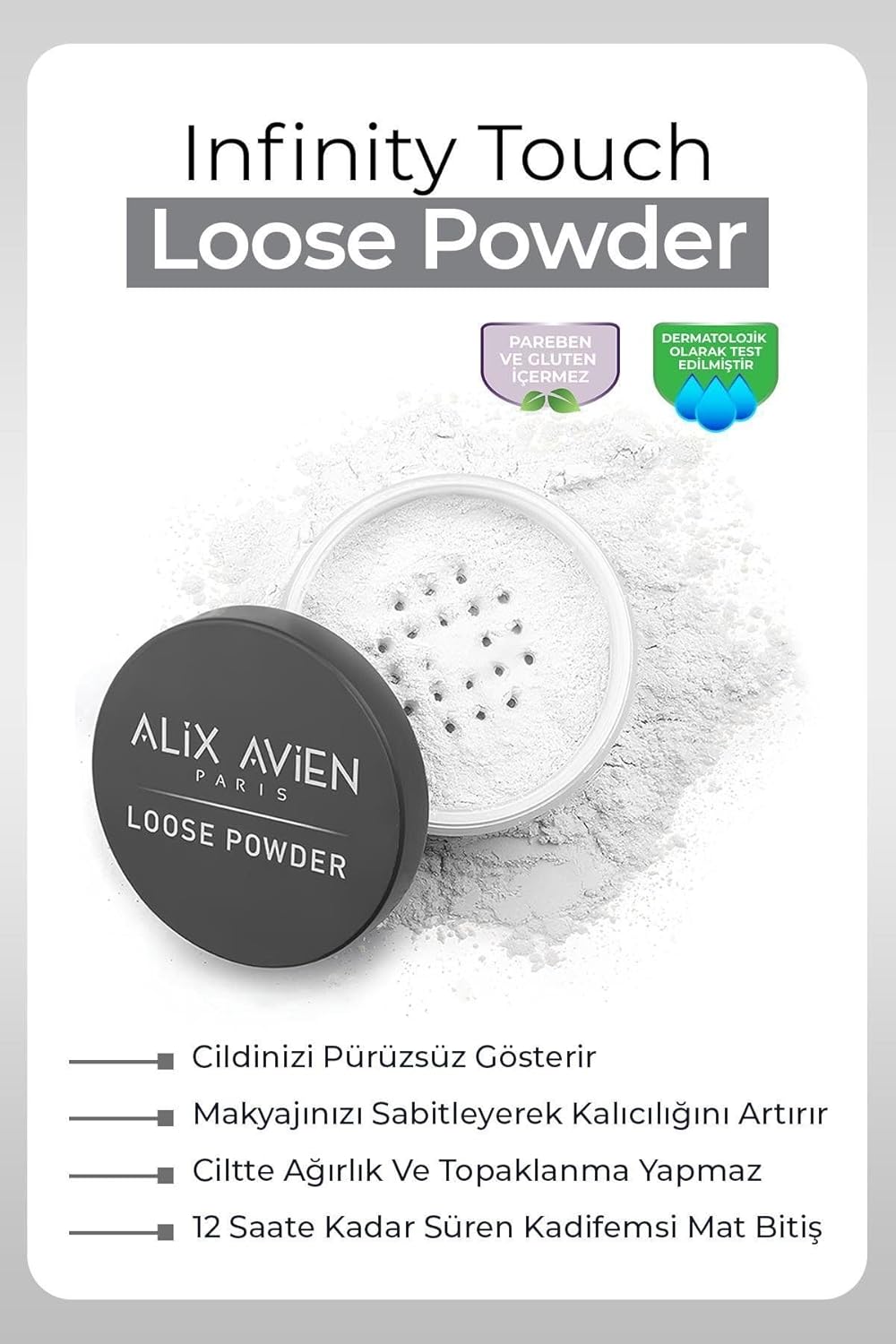 ALIX AVIEN İpeksi Toz Pudra - Sabitleyici Etki Mat Bitiş - Loose Powder 01 Transparent