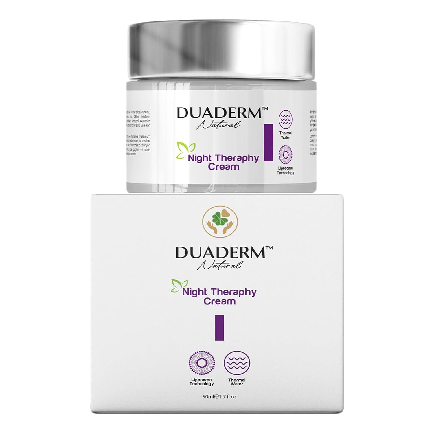 Duaderm Kırışıklık Karşıtı Gece Kremi, Liposomal C ve A Vitaminli, 50 ml