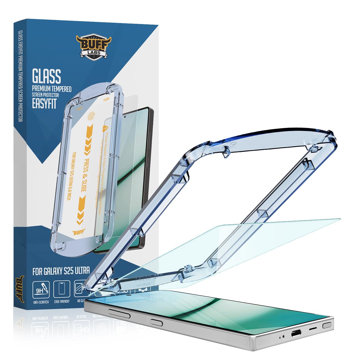 BUFF Galaxy S25 Serisi ile Uyumlu EasyFit Glass Kolay Uygulama Aparatlı Ekran Koruyucu Temperli Cam (Galaxy S25 Ultra)