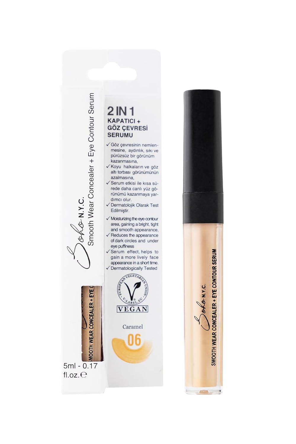 SOHO N.Y.C. Göz Altı Morluk Ve Torba İçin Serum ve Kapatıcı 5 ml- No:6 Caramel