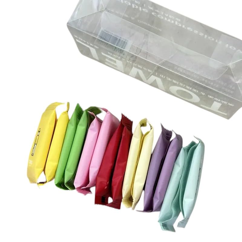 14 Adet Taşınabilir Sıkıştırılmış Havlu Ambalajlı Seyahat Mendilleri Kamp ve Seyahat Bebek İçin