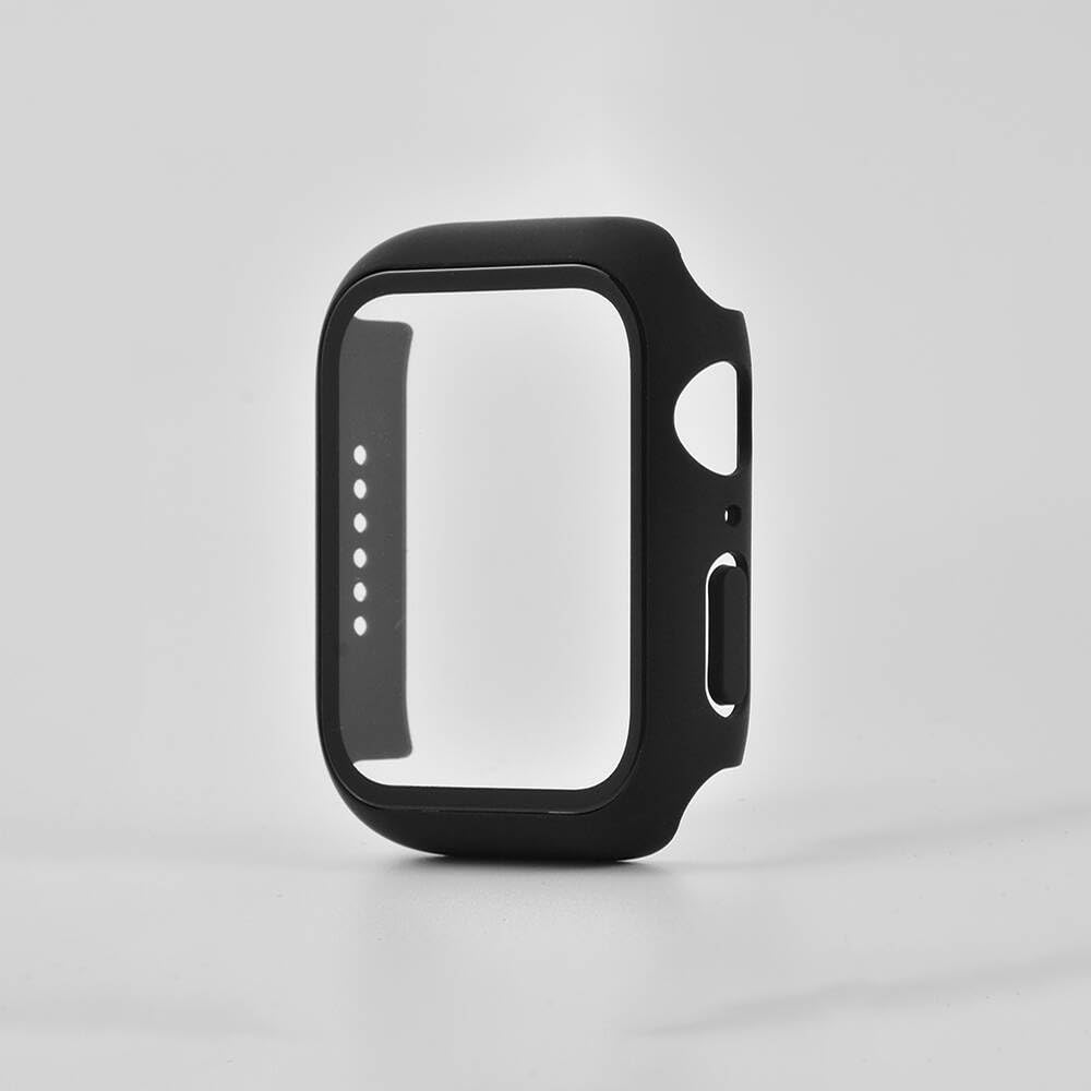 Zore Apple ile uyumlu Watch 44mm 01 Kasa ve Ekran Koruyucu Siyah