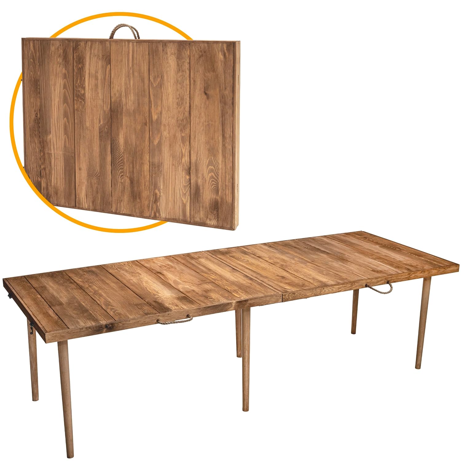 pratikoutdoor Katlanır Kamp, Piknik ve Bahçe Masası 75x180 cm - Ceviz Renk