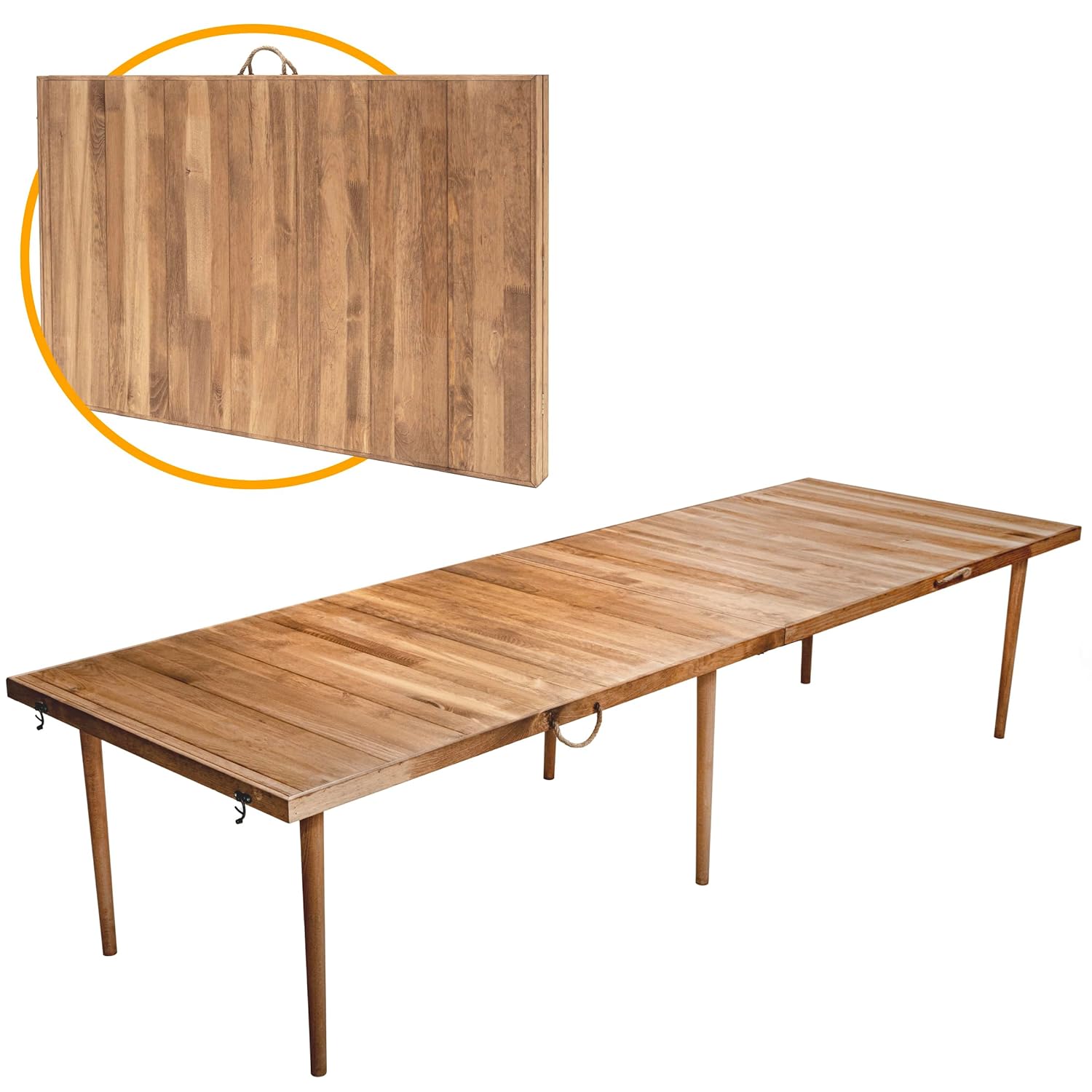 pratikoutdoor Katlanır Kamp, Piknik ve Bahçe Masası 75x228 cm - Ceviz Renk