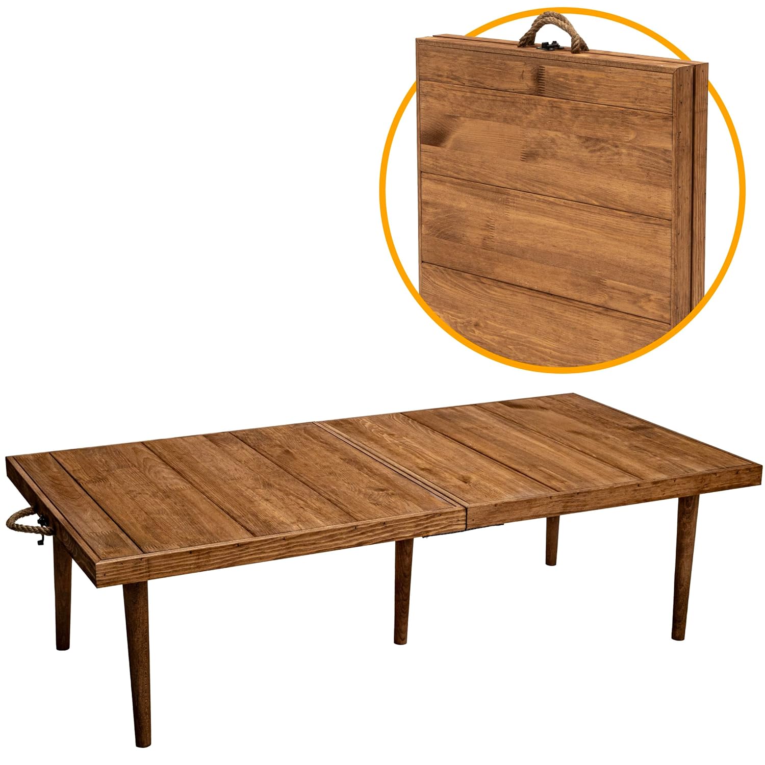 pratikoutdoor Katlanır Kamp, Piknik ve Bahçe Masası 55x110 cm - Ceviz Renk