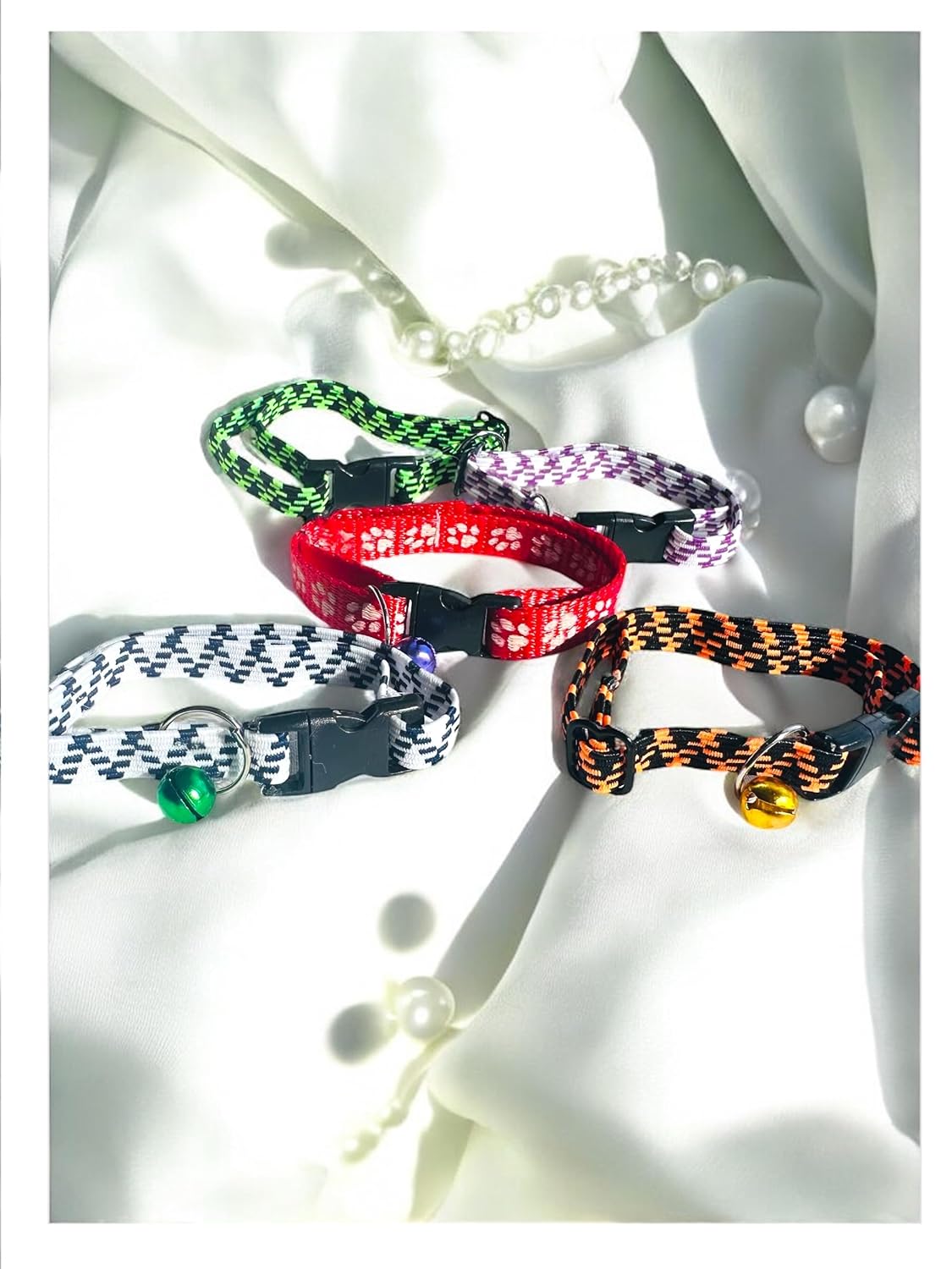 Kedi tasması 5 Adet, renkli küçül ırk köpek tasması kedi tasması set